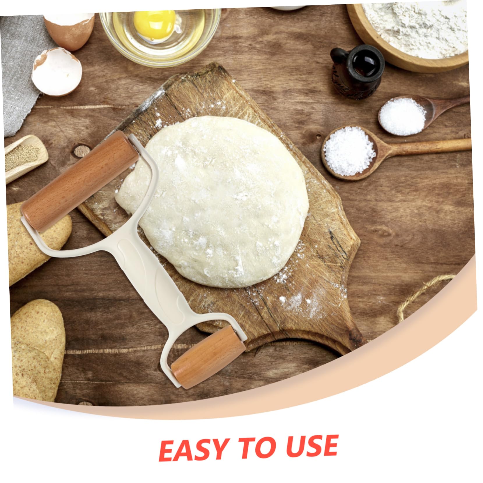 IMIKEYA 5piezas Rodillo De De Doble Para Hornear Utensilio De Cocina Para Pizza y Pastelería Rodillo De Madera y De Limpiar