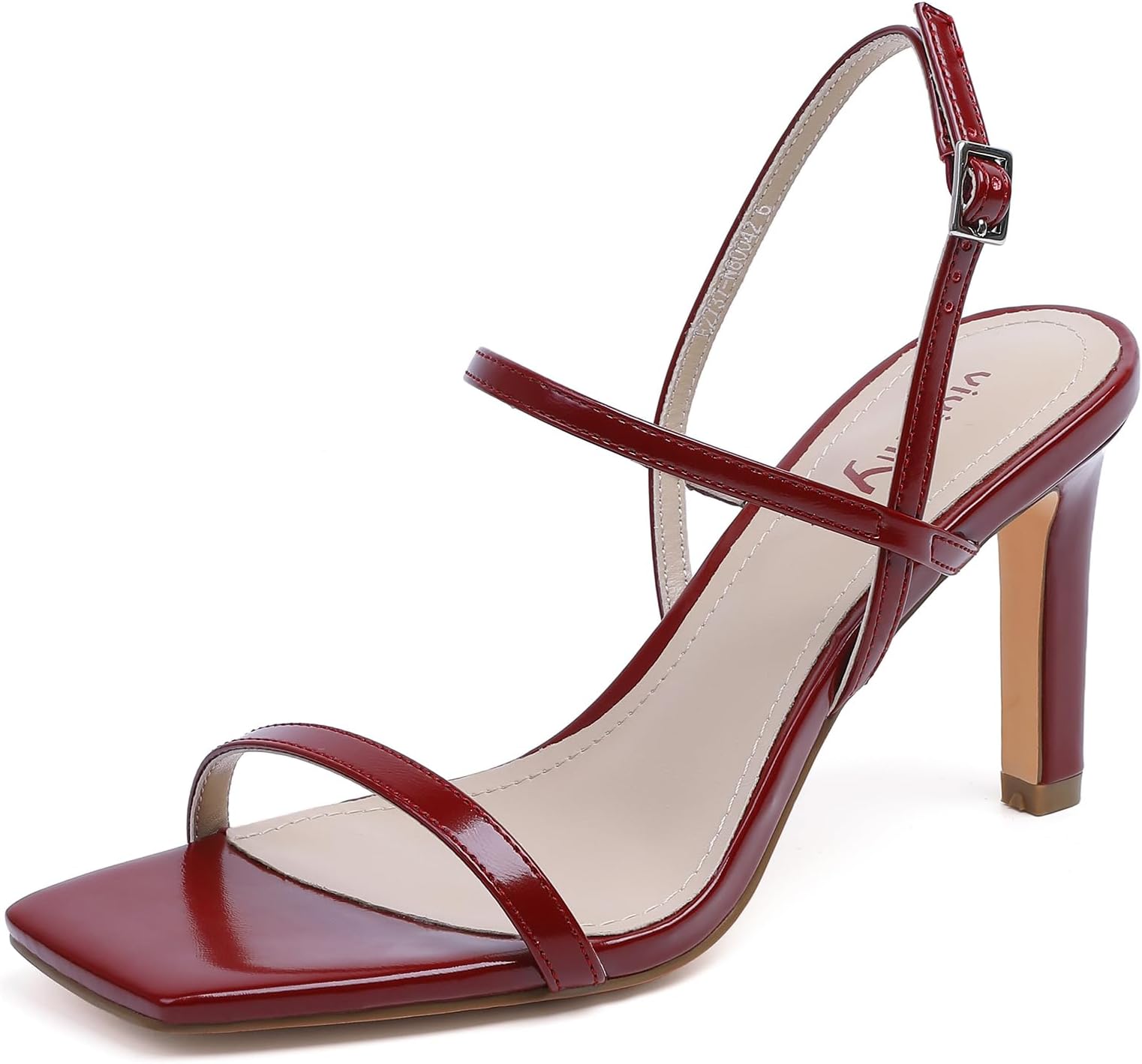 Women's Strappy Square Toe Ankle Strap Heeled Sandals