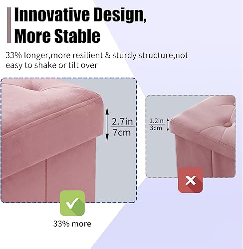 Miniatura 96 de BRIAN & DANY Banco otomano plegable de almacenamiento, otomana con almacenamiento, reposapiés, asiento para dormitorio, sala de estar, entrada,