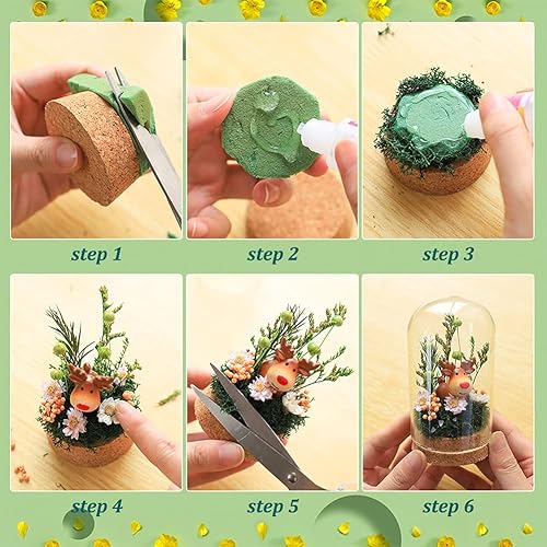 Miniatura 4 de BENECREAT 20 mini botellas de vidrio con base de corcho, cúpula de exhibición de vidrio de 2 x 1.2 pulgadas con base de corcho para almacenamiento