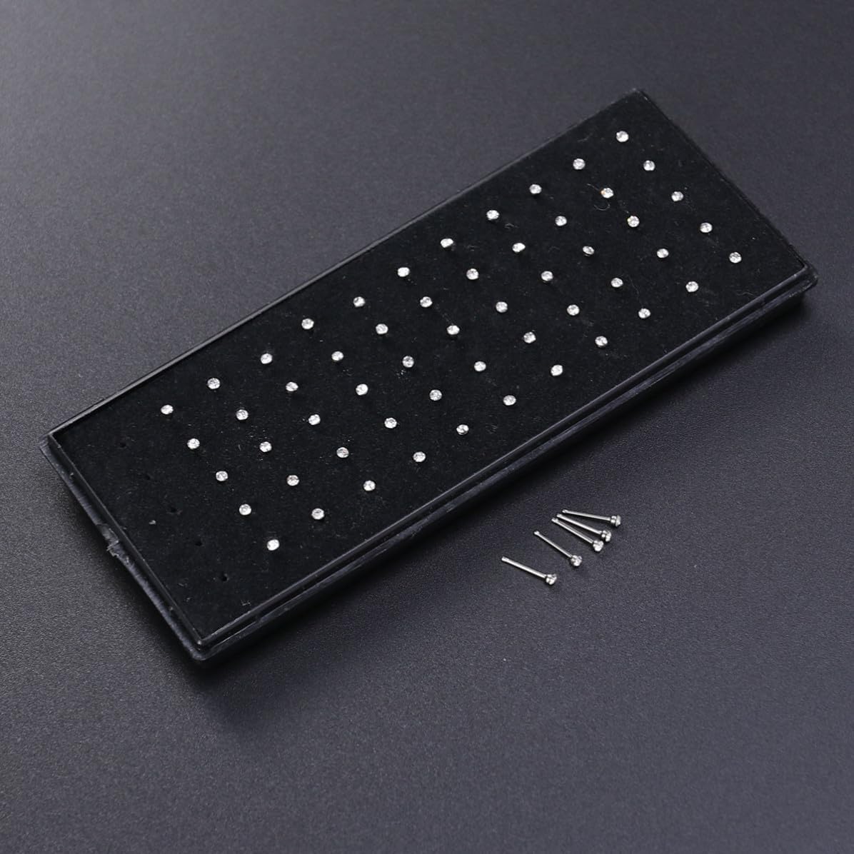 Stainless Steel Nose for Nostril Piercing 60pcs Crystal Rhinestone