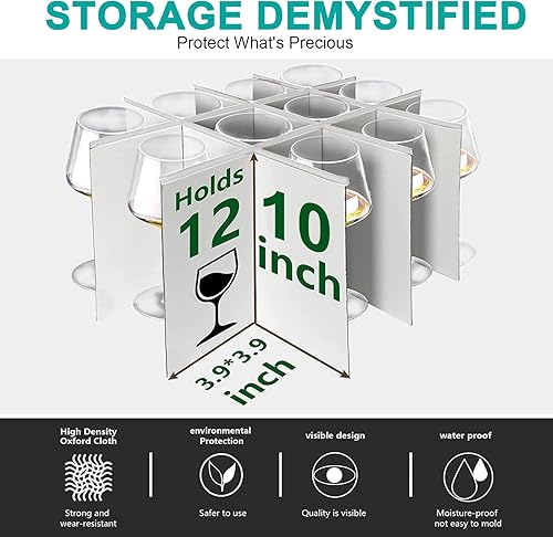 Miniatura 4 de VERONLY Juego de recipientes de almacenamiento de vajilla de China, para platos, tazas, vasos de almacenamiento  Contenedores acolchados apilables