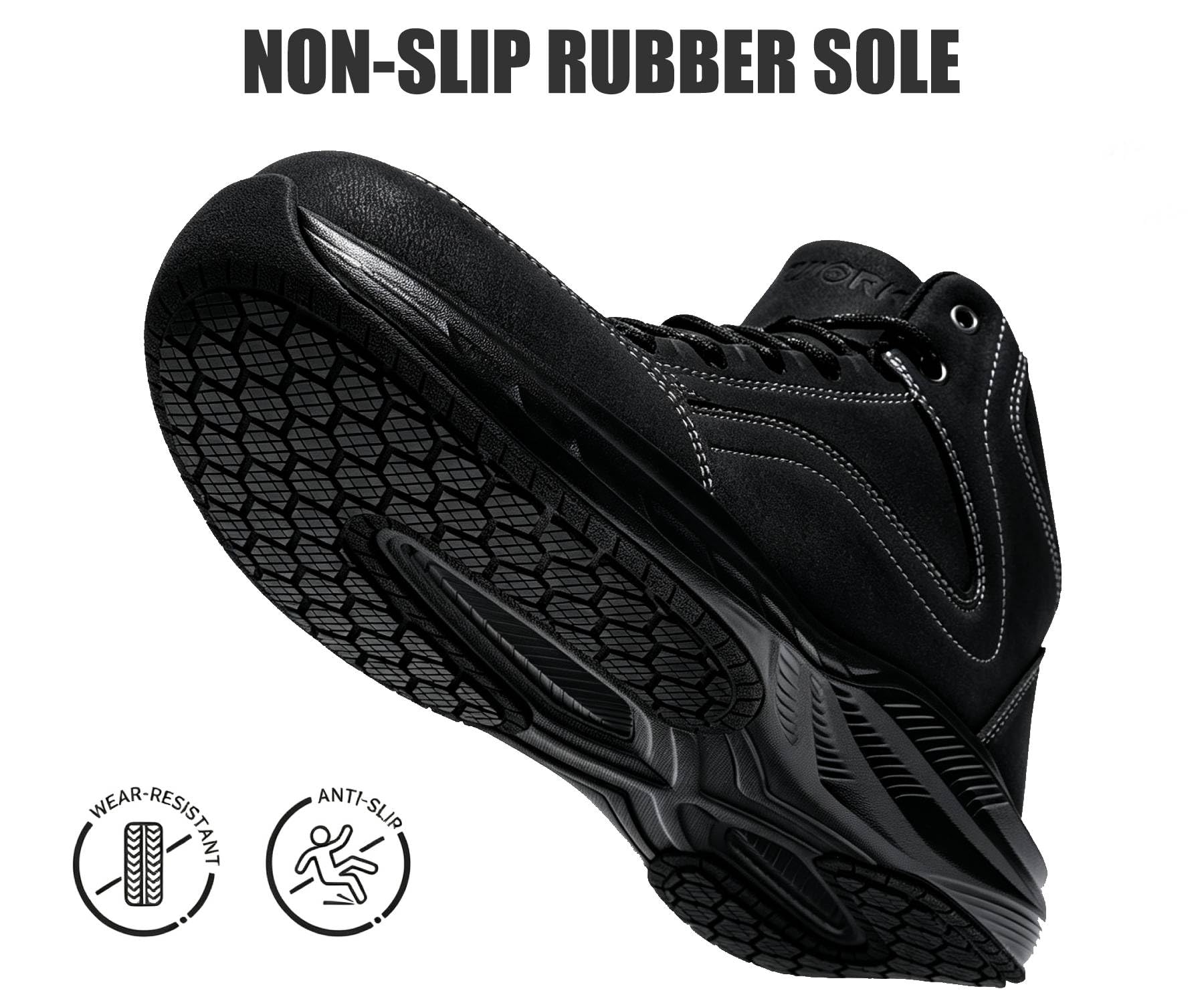 LARNMERN Arbeitsschuhe Sicherheitsschuhe Stiefel Herren Wasserdicht Rutschfester Stahlkappenschuhe