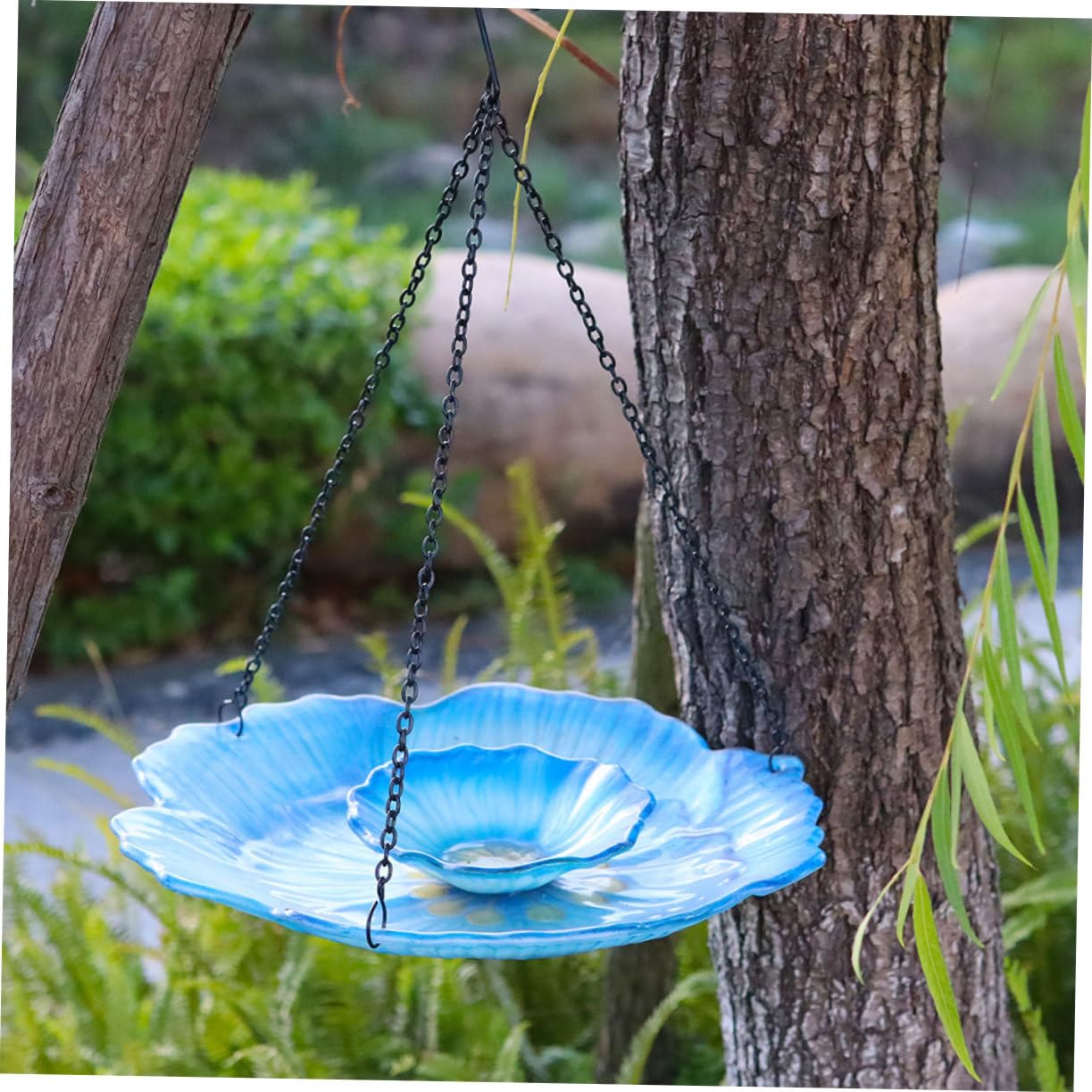 Mangiatoia per Uccelli da Esterno Design Sospeso Mangiatoia Portatile per Colibrì e Piccoli Uccelli Realizzata in Materiali di Buona Qualità