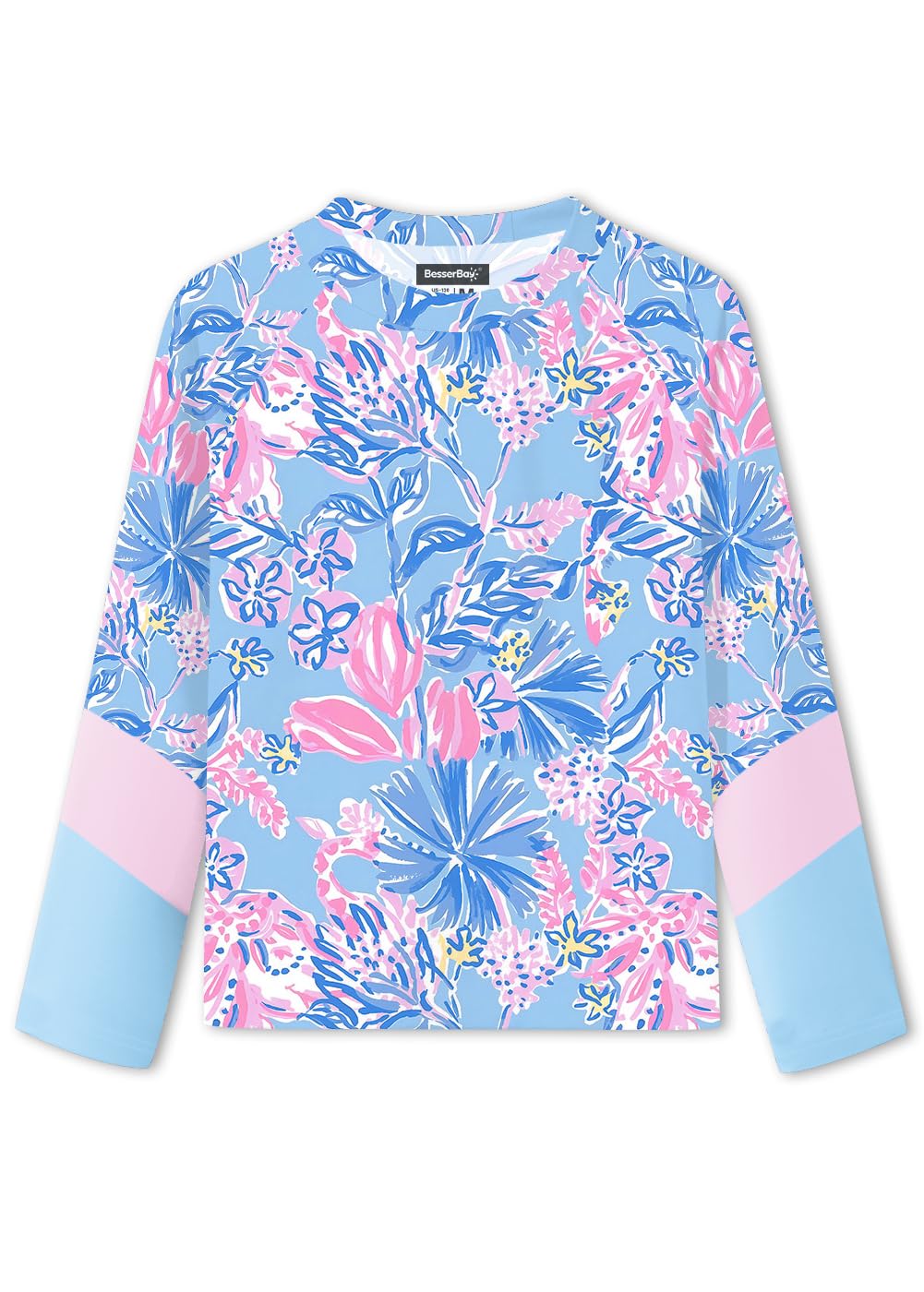 BesserBay Girls Rash Guard UPF 50+ Raglan Sleeve Swim Shirt 6-14 Years