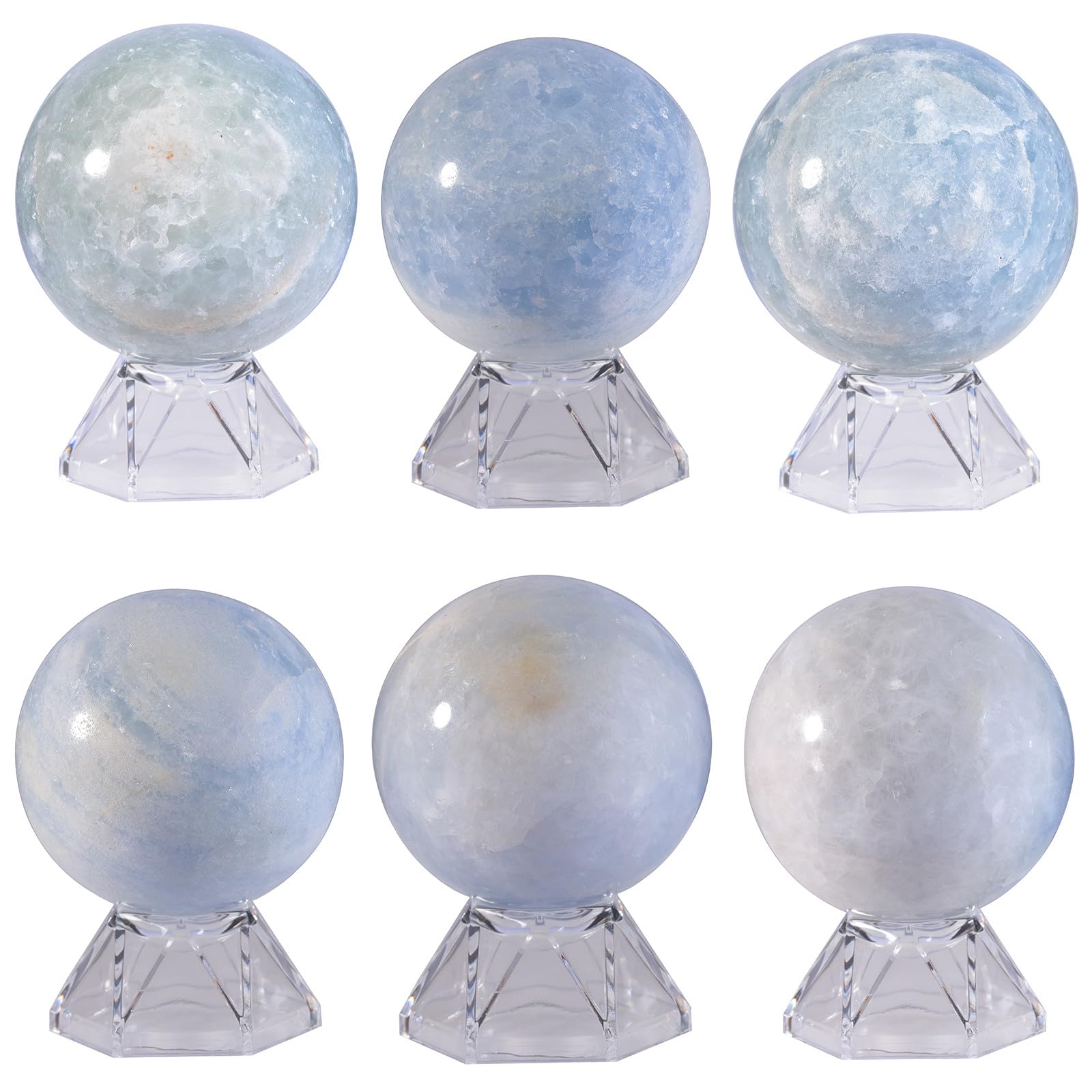 Nupuyai Celestite Crystal Ball with Acrylic Stand - Image 3