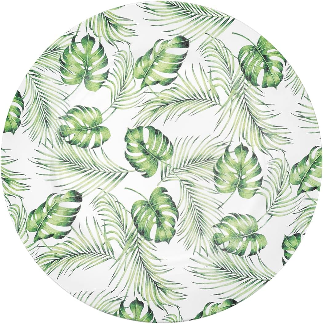 Koyal Wholesale 13" Tropical Charger Plates for Weddings Holidays Birthdays Bridal Baby Shower Acrylic Charger Plates (24, Palm Leaves)