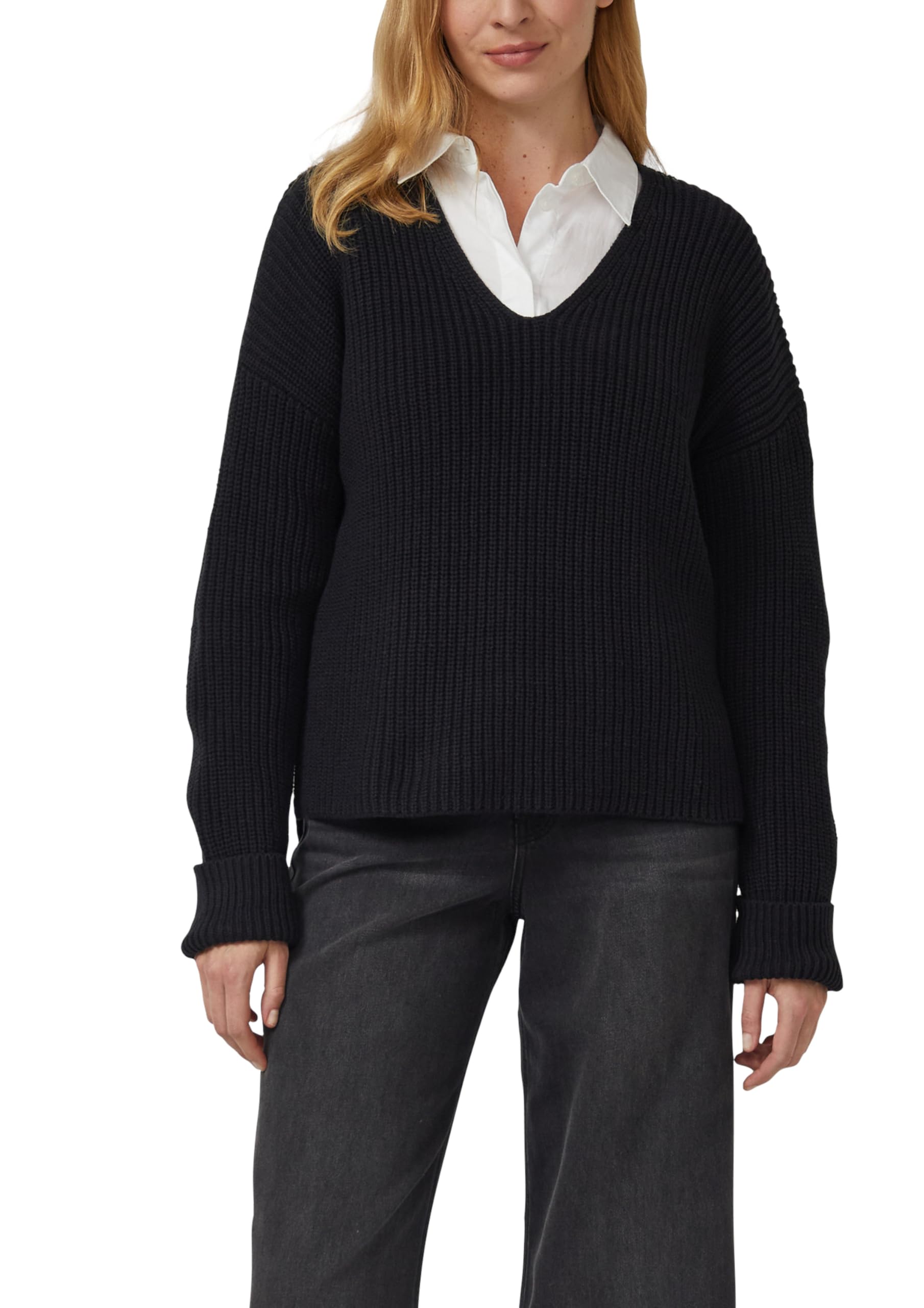 s.Oliver Grobstrickpullover mit V-Ausschnitt im Relaxed Fit