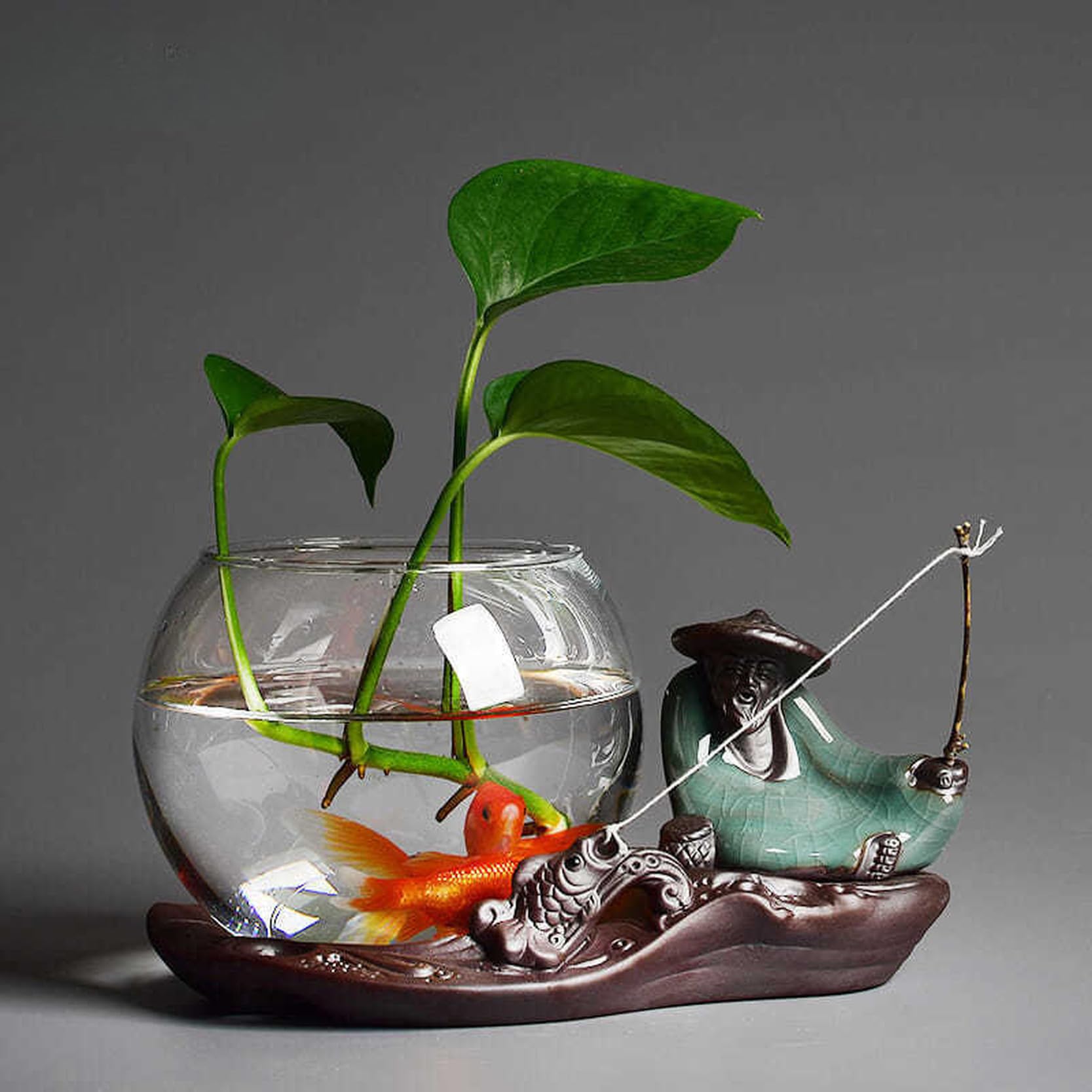 Amazon.co.jp: [XLOYP] ガラスと流木のプランターオブジェ 花瓶