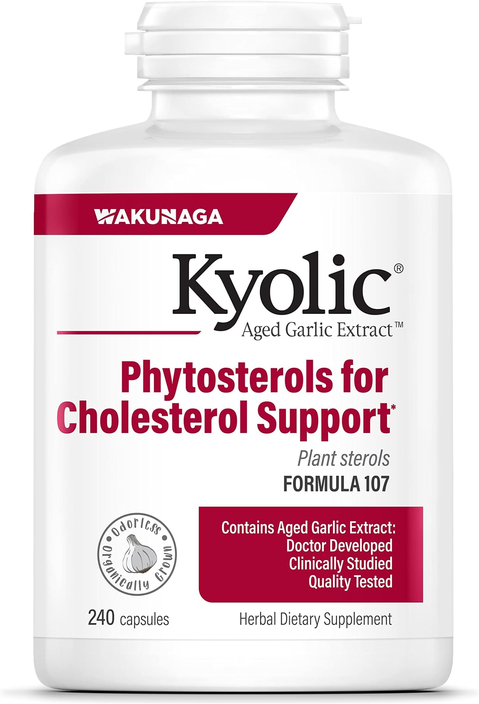 Aged Garlic Extract Formula 107, Phytosterols for Cholesterol Support*, 240 Capsules