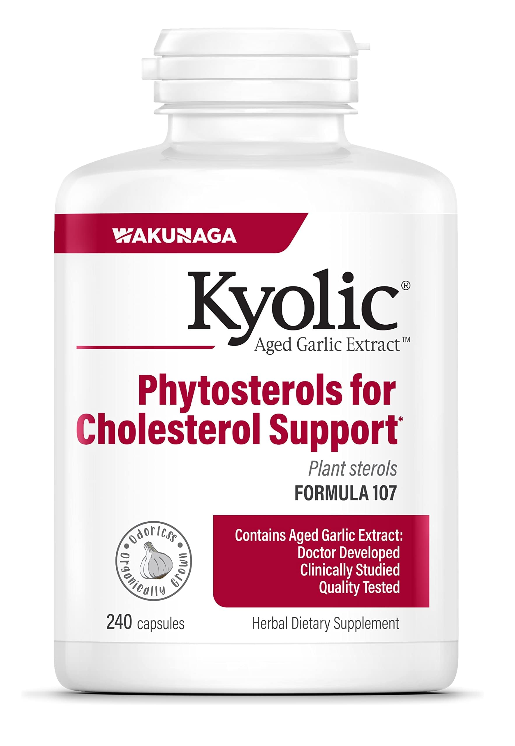 Aged Garlic Extract Formula 107, Phytosterols for Cholesterol Support*, 240 Capsules