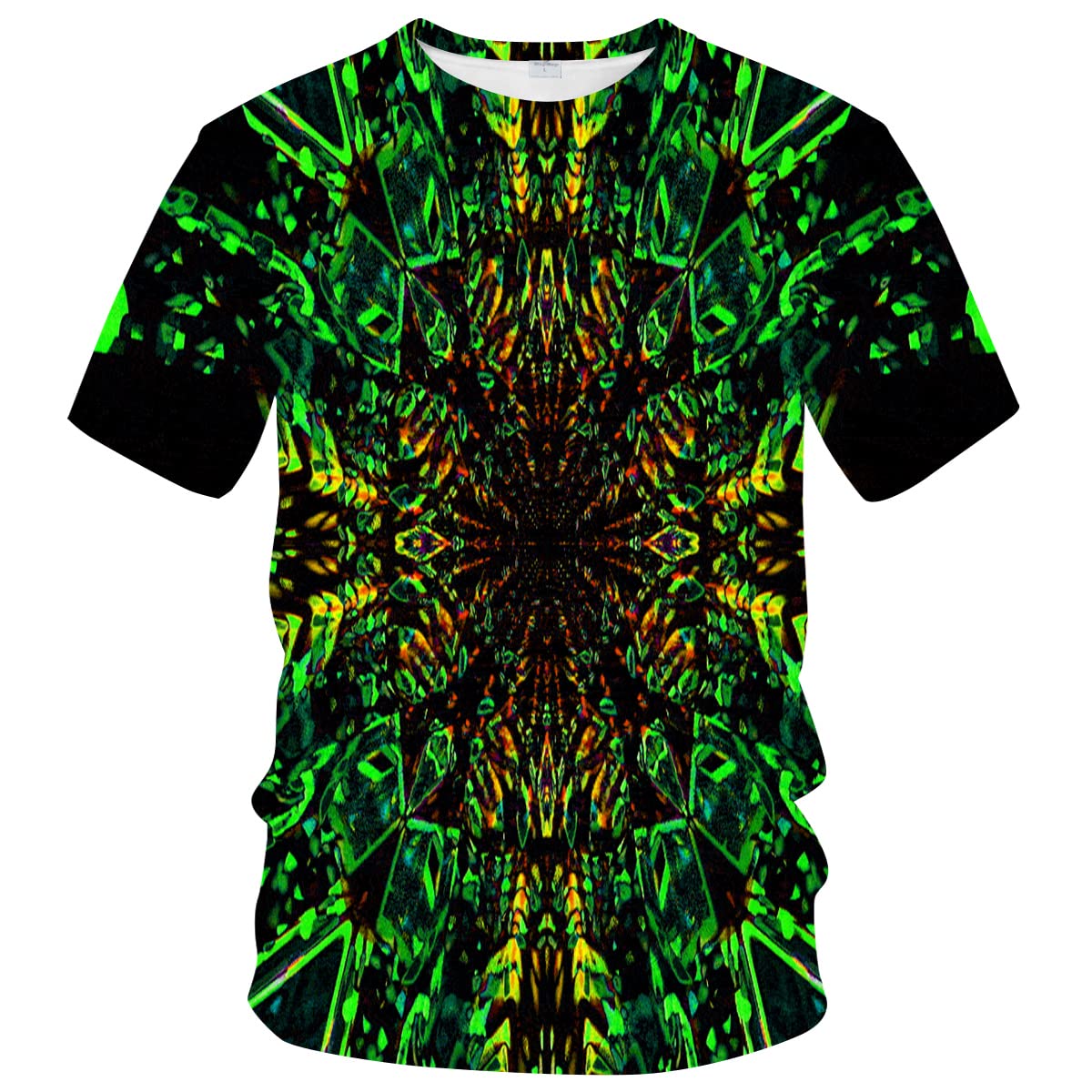 Snbidmk Trippy Psychedelic T-Shirt Men's Art Print Tie Dye Pattern Shirt Short Sleeve Tees Top, Multicolor3, XXL