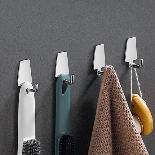 Miniatura 2 de Ganchos de pared para colgar, ganchos para toallas de baño, gancho de acero inoxidable resistente al agua, ganchos modernos (gancho de pino, 8