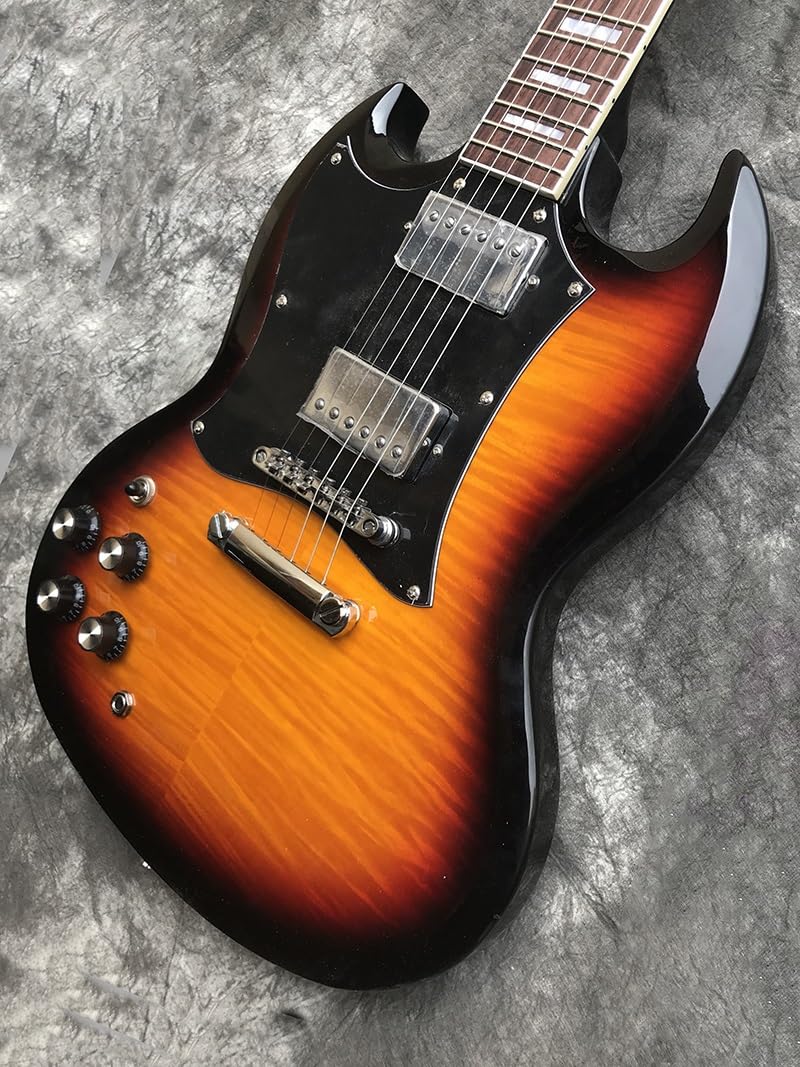 Chitarra elettrica personalizzata for mancini, chitarra con top in acero fiammato, corpo in mogano, tastiera in palissandro