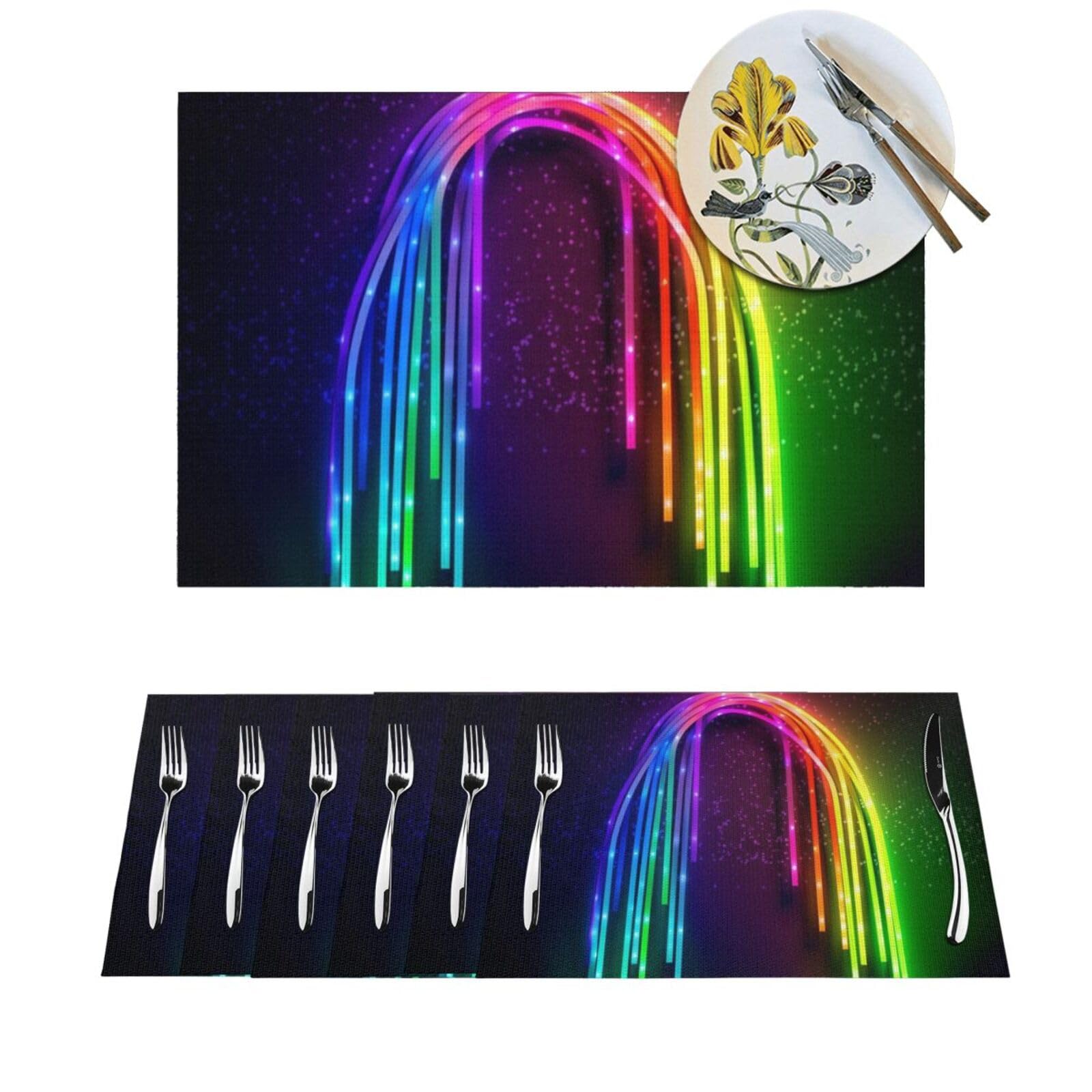 Sets de table tissés en PVC résistants à la chaleur et antidérapants