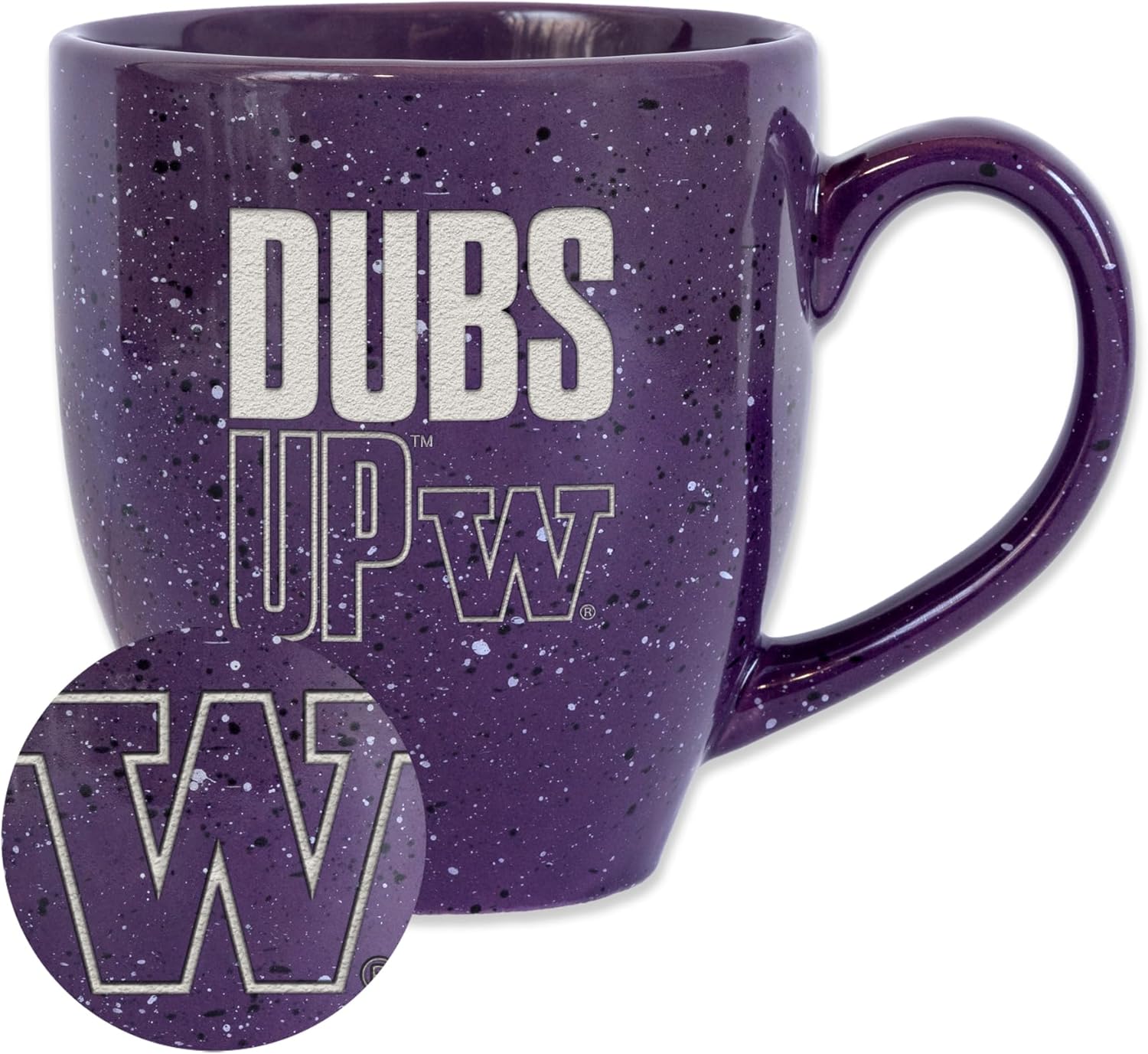 Rico Industries NCAA Team Slogans and Chants 16 oz Team Color Laser Engraved Speckled Ceramic Coffee Mug