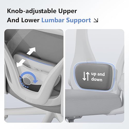 Miniatura 5 de Silla de oficina ergonómica M903, silla de escritorio para computadora con ruedas, silla de oficina de malla con respaldo alto con soporte lumbar