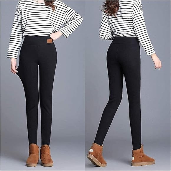 favson thermoleggings damen thermoleggings verdickte warme lässige leggings aus lammwolle