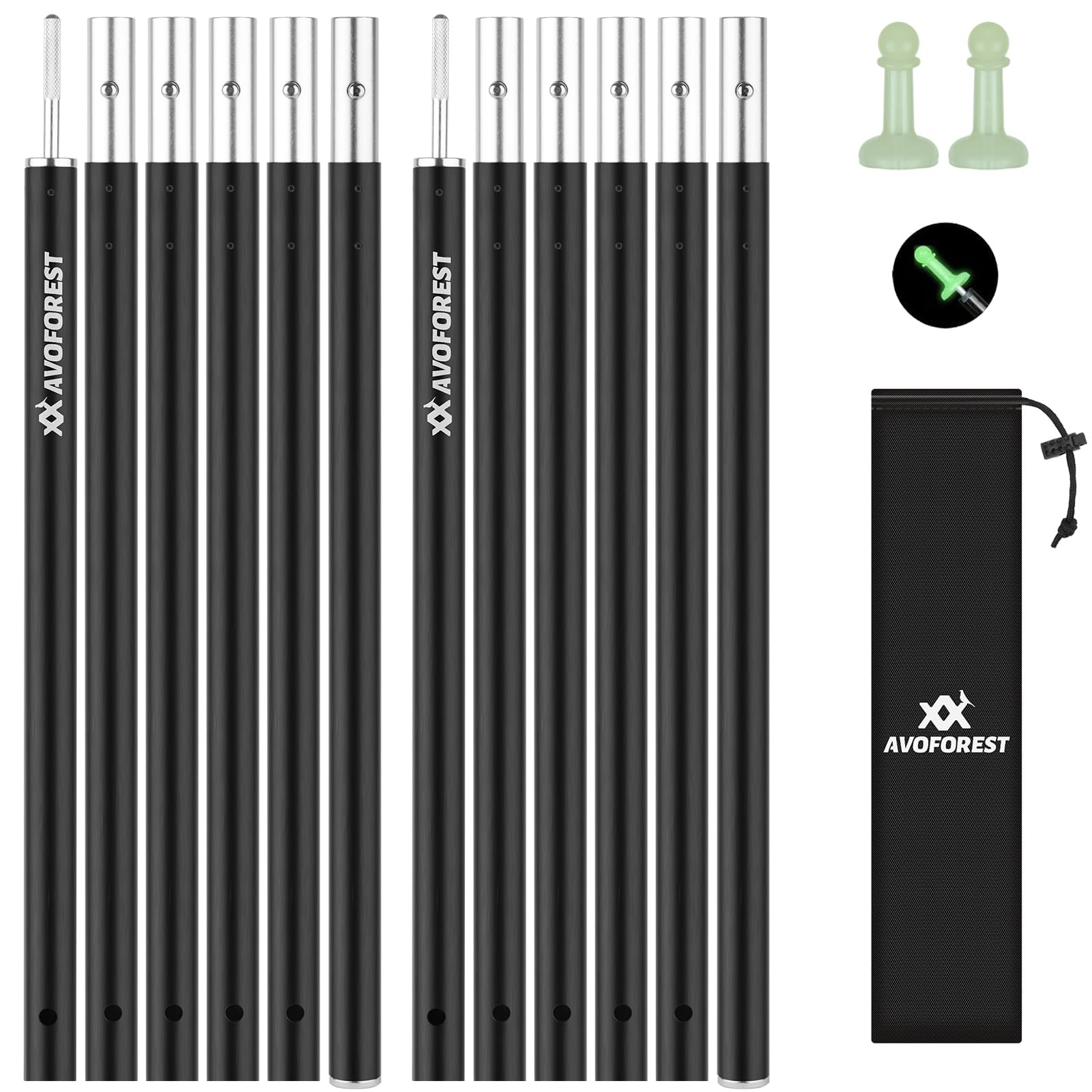 Zeltstangen Campingstangen für Planen,Aluminium-Zeltstange,Höhe 72–204 cm,Sonnensegel Stange Sturmsicher und Wetterfest,Zeltstangen für Tarp