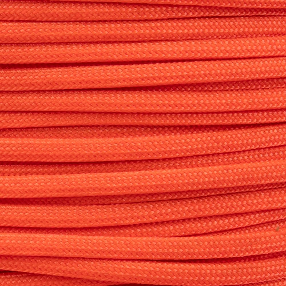 Mil Spec - Paracord tipo III 550, anima a 7 fili, in nylon di grado commerciale, corda per paracadute, corda di sopravvivenza (300 metri, arancione fluo)