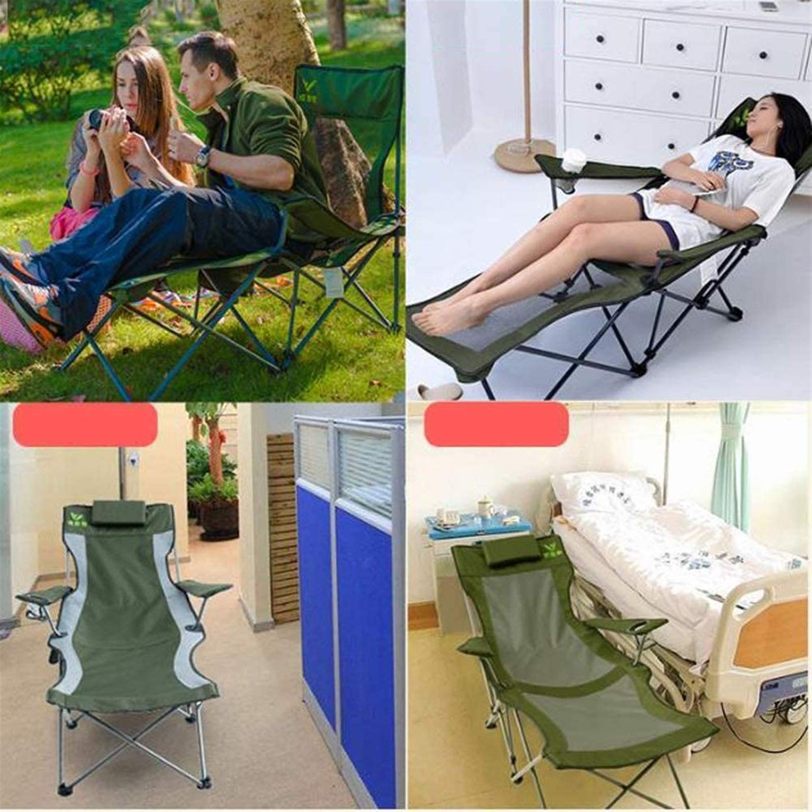 Lekkie składane krzesło kempingowe, rozkładane krzesło wypoczynkowe, z regulowanym oparciem, plaża, kemping, ogród, składane do łatwego przechowywania 175 x 58 x 70 cm (kolor: C) (kolor: E) (D) (E)