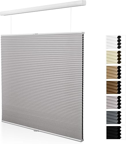 Moonice Persianas celulares de arriba abajo hacia abajo persianas opacas sin cordón de panal para ventanas persianas de una sola célula para