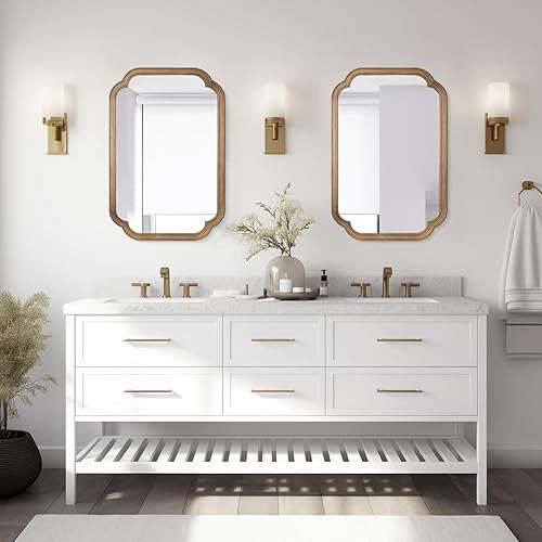 Vista 104 de WallBeyond Espejos de baño de madera para montar en la pared, espejos de pared con marco de madera rústica de 16 x 20 pulgadas, espejos de pared