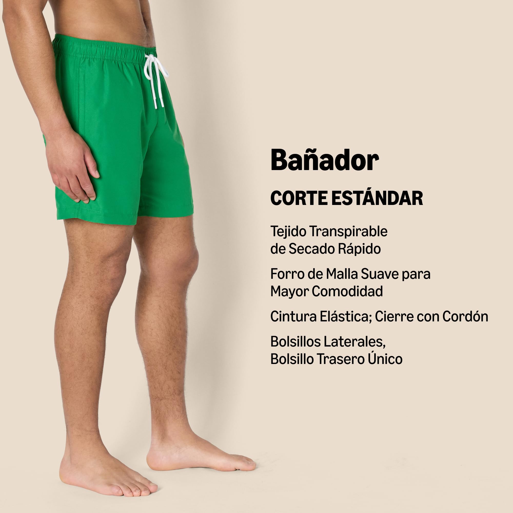 Amazon Essentials Bañador de Secado Rápido de 18 Cm - Colores interrumpidos Hombre — view 2