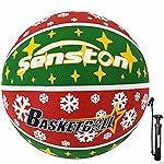 Senston 27.5\'\' Outdoor Basketball Premium Elasticity/Grip Rubber Basketballs with Pump, Durable Size 5 Basketball for Men/Women