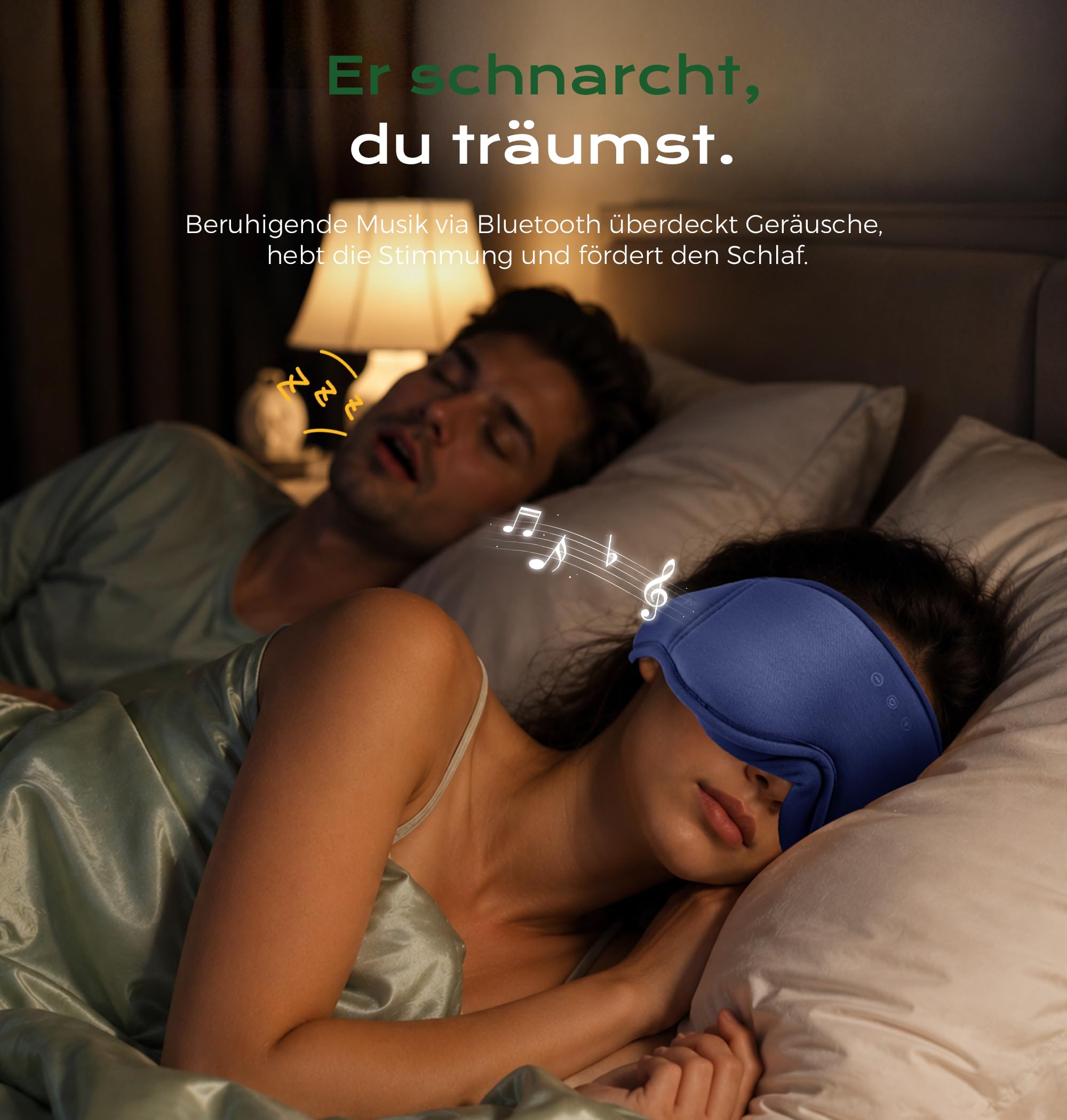 MUSICOZY Auriculares de bambú con máscara de dormir para DE