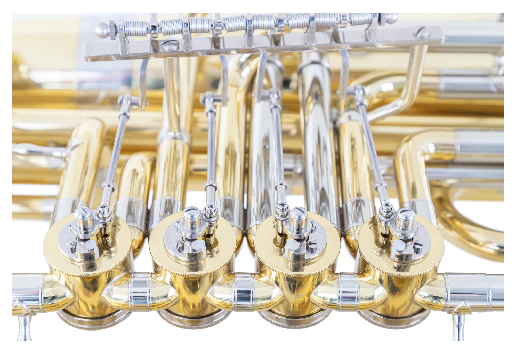 Classic Cantabile Brass T-180 3/4 Bb Tuba - 4 Ventile - Höhe: 91 cm - Neusilber Innen- und Außenzüge - Mundrohr aus Neusilber - Schallstück Ø: 37,5 cm, Bohrung Ø: 18 mm