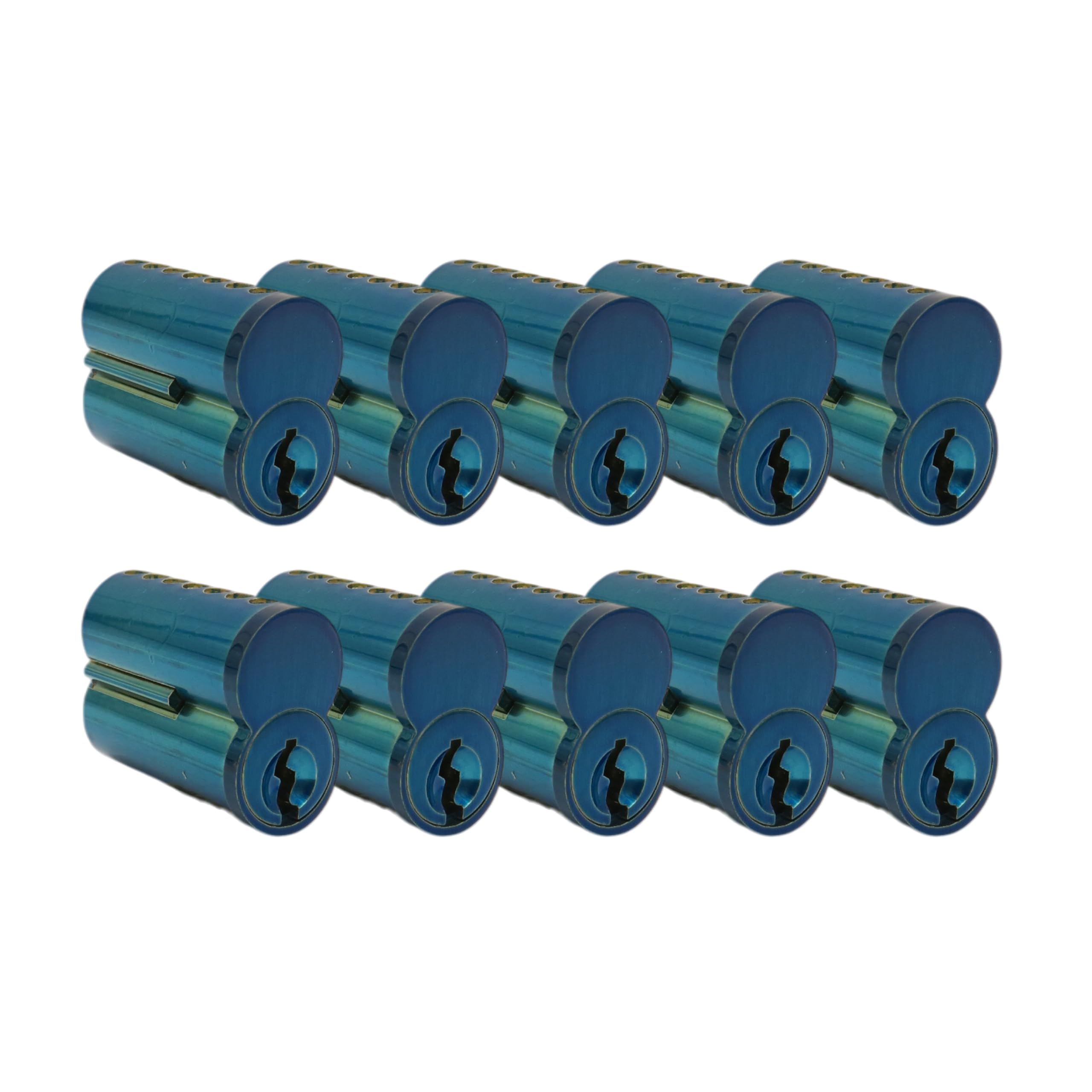 elox SFIC 7 Pin Painted Color for Best A Keyway 10pcs Without Keys Used for Temporary Replacement and Access on Construction Sites, Blue Color