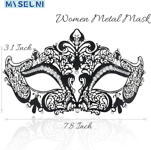 Miniatura 5 de Máscara de baile de máscaras para parejas, máscara de hombre griego romano y metal veneciano para mujer, máscara para baile de máscaras, Mardi Gras