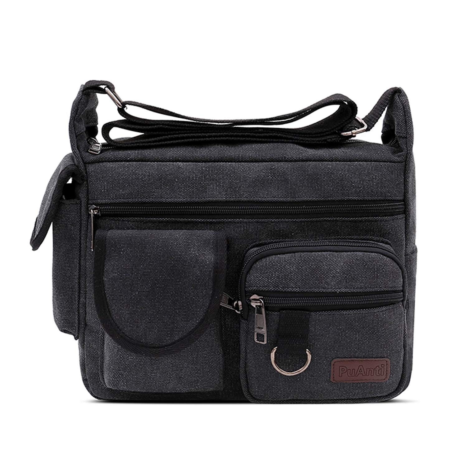 FANDARE Borse a spalla da Uomo,Borse Messenger di tela, Borse per 7.9'' tablet, Unisex Borsa a tracolla, Per lavoro e scuola