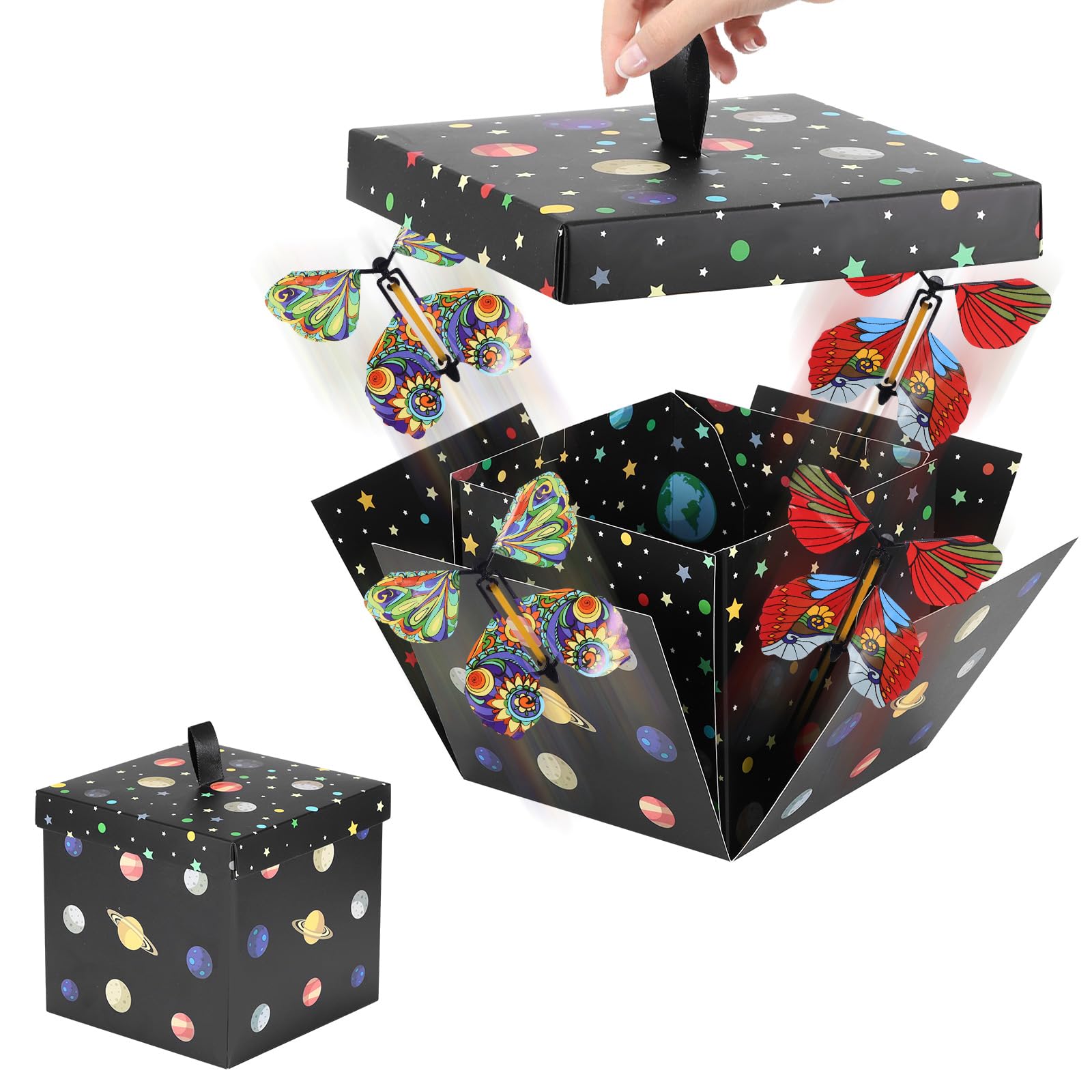 WoodExplosionBox Houten kist explosiebox, verrassingsbox, doe-het-zelf verjaardagsgeschenkdoos, explosiebox, fotokist, het bijzondere cadeau-idee voor mannen en vrouwen