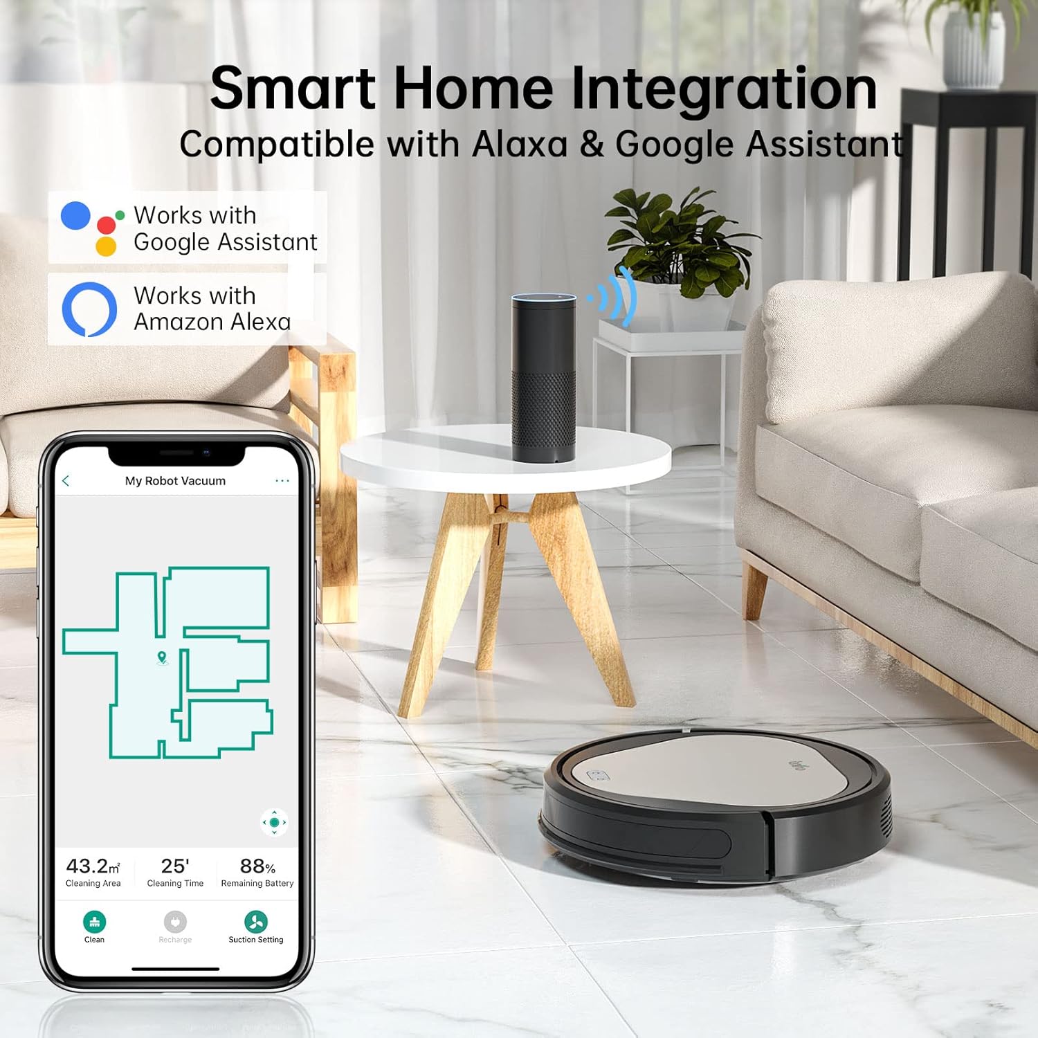 Buy Trifo Emma Robot Vacuum Cleaner 3000Pa, 600ML Dust Box 110 Min