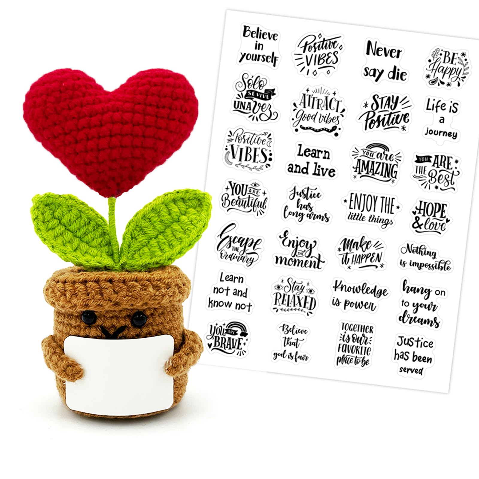 Emotional Support Positive Crochet Flower - Mothers Day Birthday Gifts for Women Sister Friends Cool Stuff Retirement Graduation Get Well Teacher