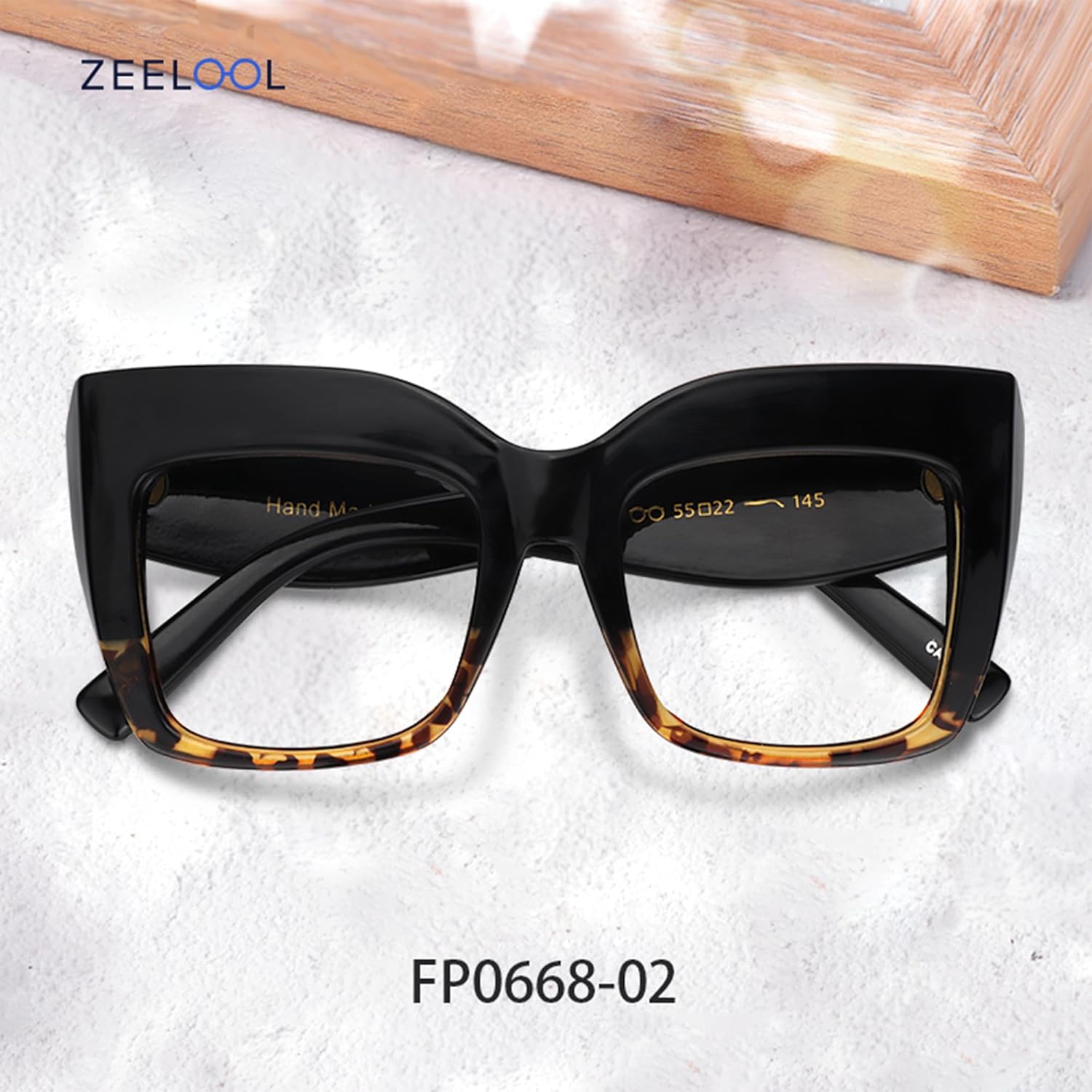 Zeelool Readers Thick Square Reading Eyeglasses for Women with Standard Anti-Reflective Coating Alberta FP0668 - Image 2