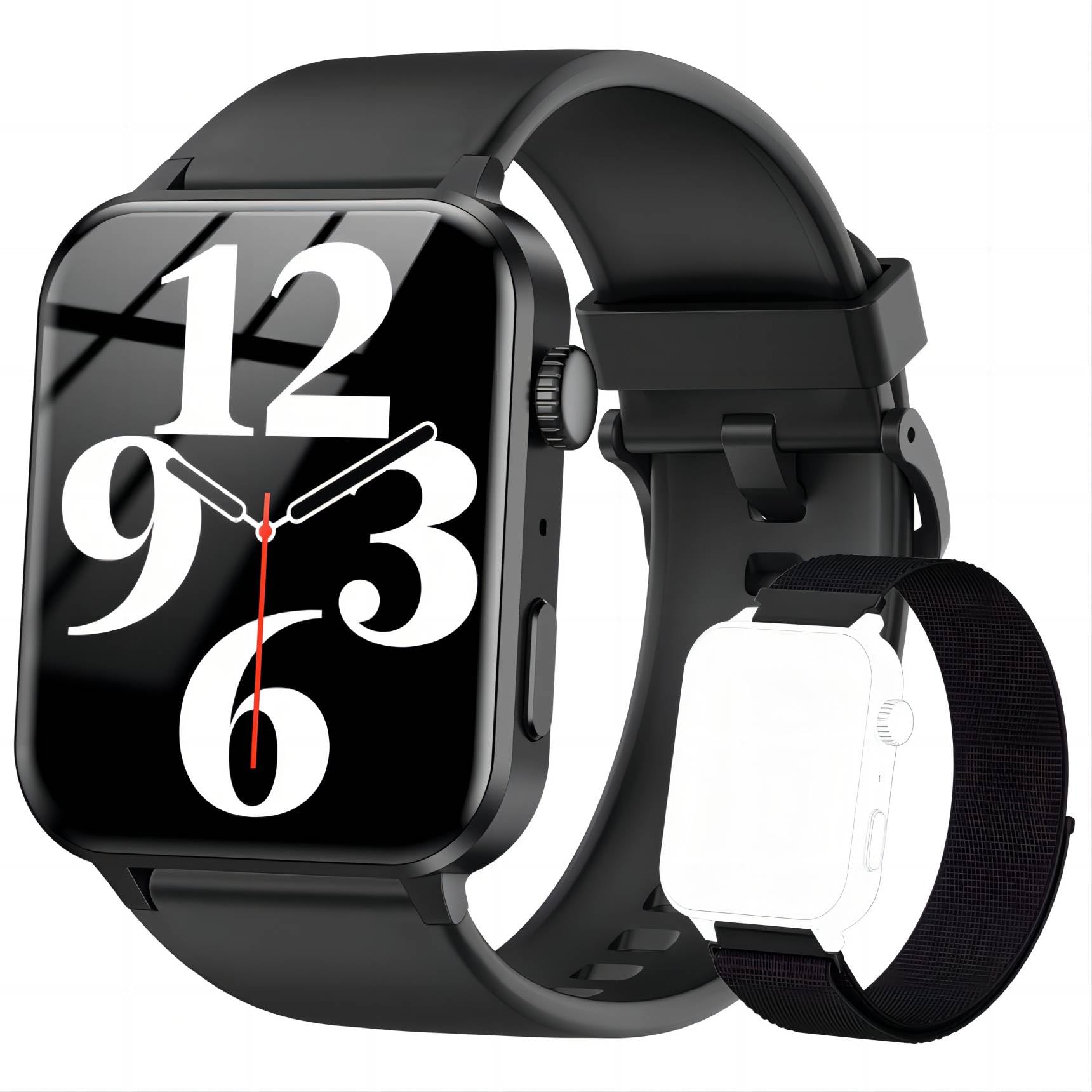 Smartwatch IOWODO Uomo E Donna 1,85 Pollici, Fitness Tracker Con SpO2, Frequenza Cardiaca, Contapassi, 25 Sport, IP68, Per Android E IOS