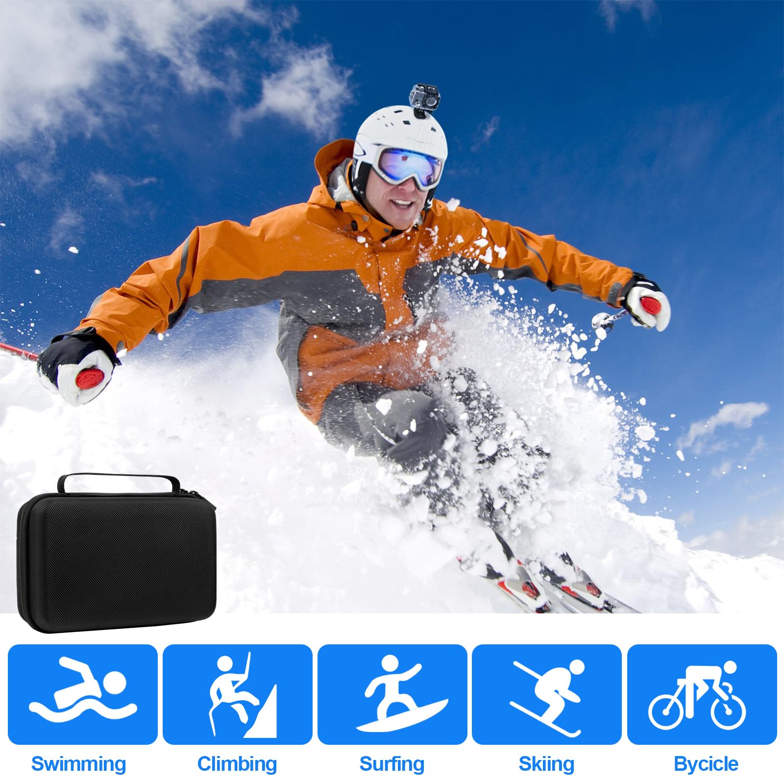 85-in-1 Action Kamera Zubehör Set, Zubehör-Set für Action Cam,Kompatibel mit DJI, Xiaoyi, SJCAM, GoPro, EZVIZ und Anderen Actionkameras