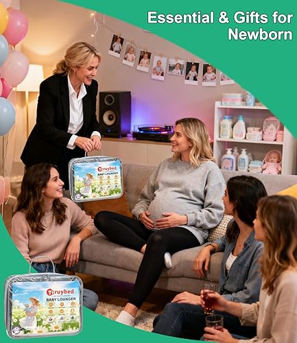 Miniatura 8 de Tumbona para bebé, tumbona portátil plegable de viaje para recién nacido de 0 a 12 meses, lavable y ligera, nido para bebé con toldo, nido de bebé