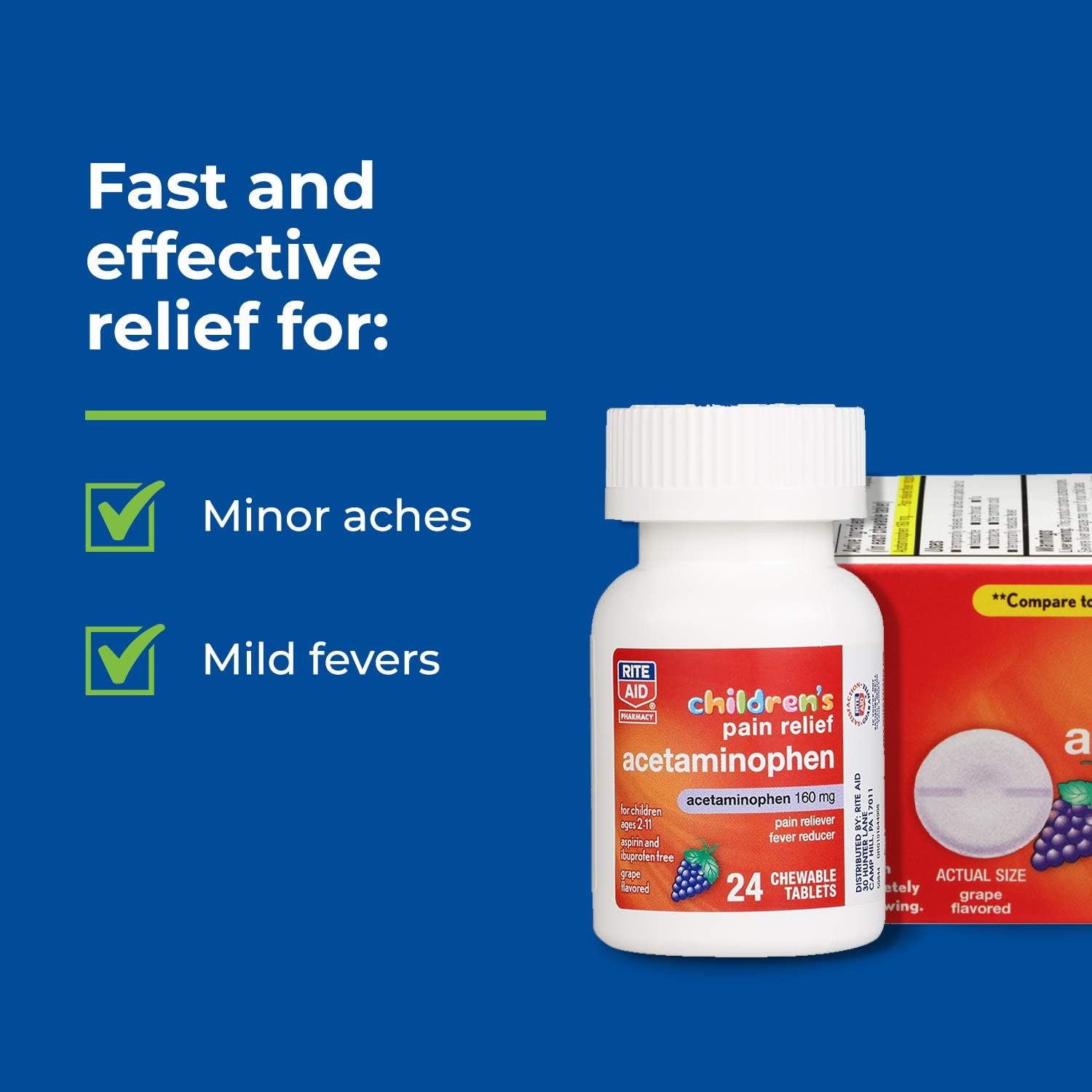 Rite Aid Children's Grape Chewable Pain Relief Chile | Ubuy