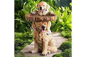 Golden Retriever Garden Bird Bath