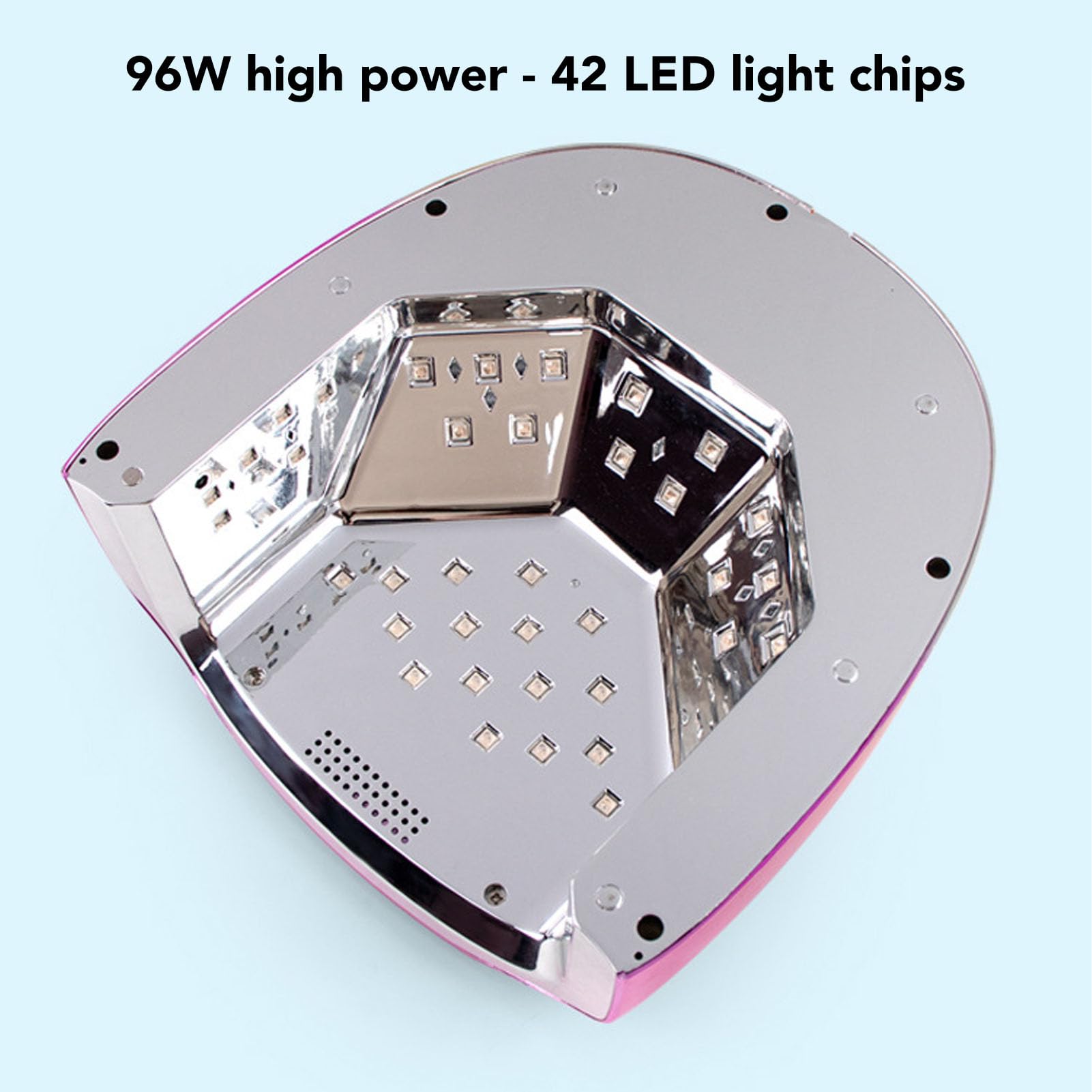 UV Nagellicht, ABS Tragbare Kabellose Nagellampe 96 W mit 42 Lichtchips, Abnehmbare Grundplatte Digitalanzeige Infrarot Sensor UV Härtendes Nagellicht