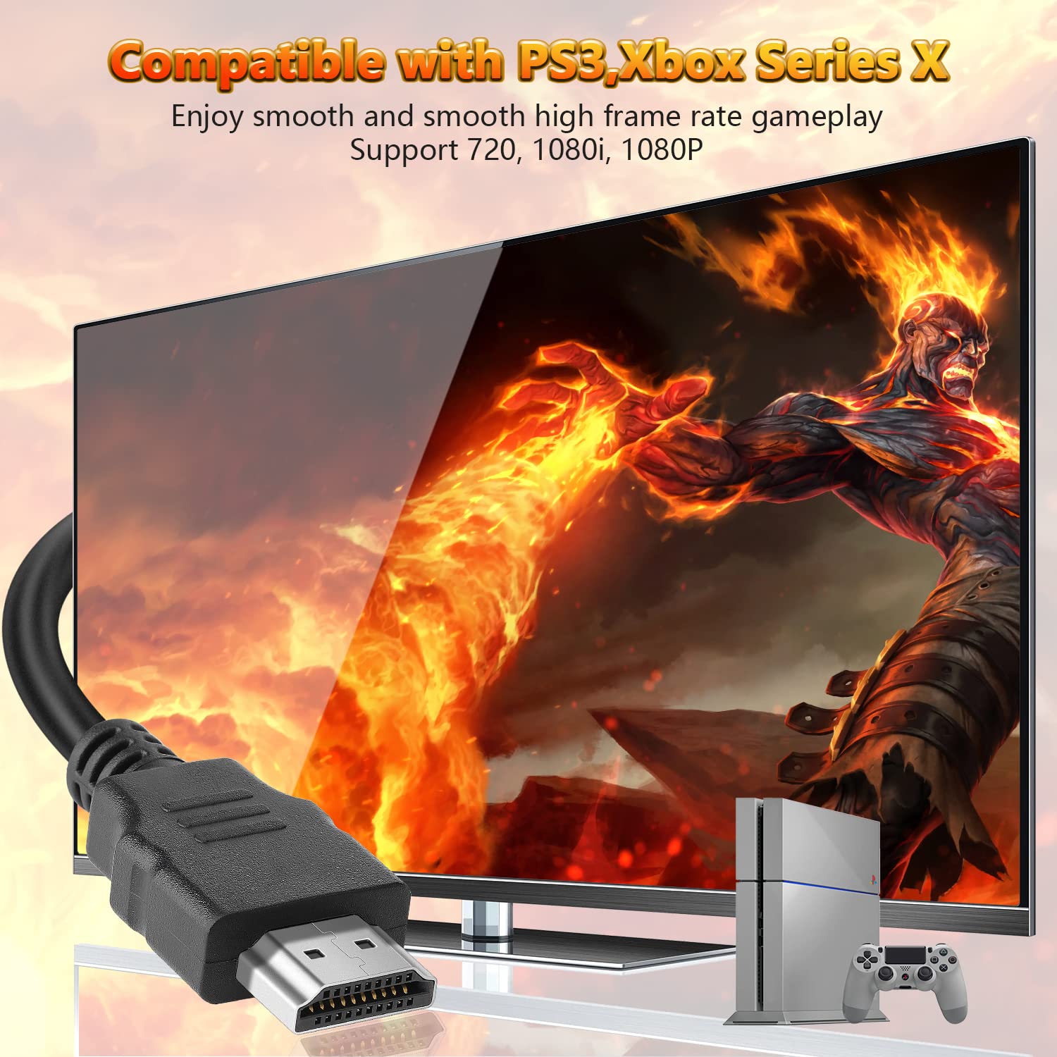 Cavo HDMI 4K ultra sottile maschio a maschio 36AWG cavo sottile ad alta velocità (confezione da 10)