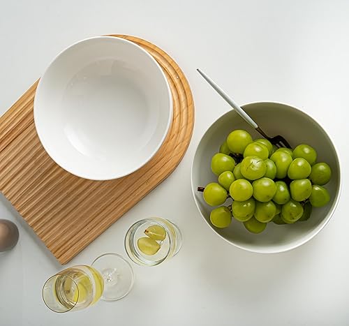 Miniatura 3 de Juego de 2 cuencos grandes de cerámica de 8 pulgadas y 54 onzas, 2 cuencos para pasta, cuencos profundos blancos para sopa, cereales, fideos ramen,