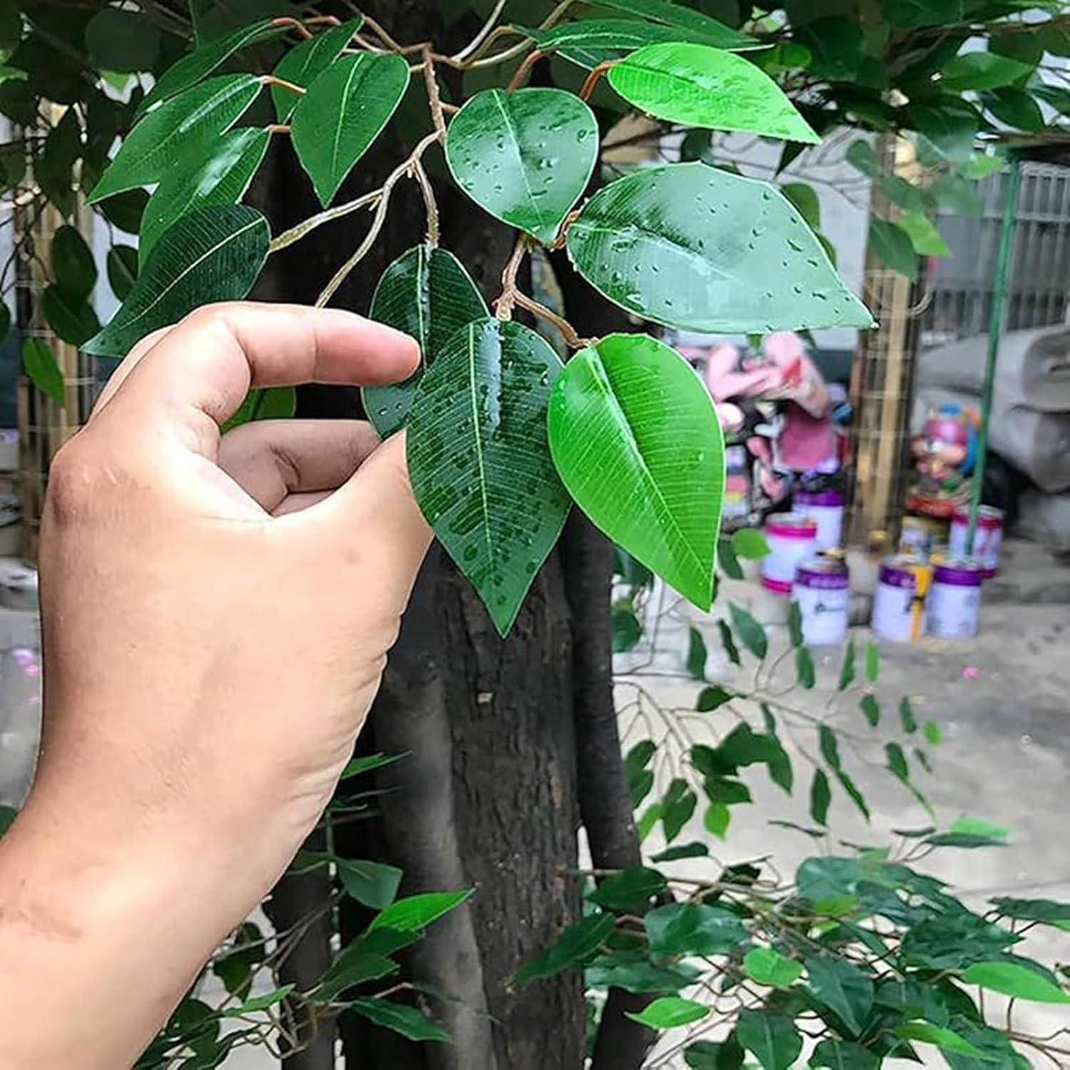 Artificial Tabletop Fruit Grove - Mini Fake Potted Bonsai Set, Vibrant Kitchen Decor, Gift for Gardener, Senior, Durable Plastic Construction(1.8mx1.8m)