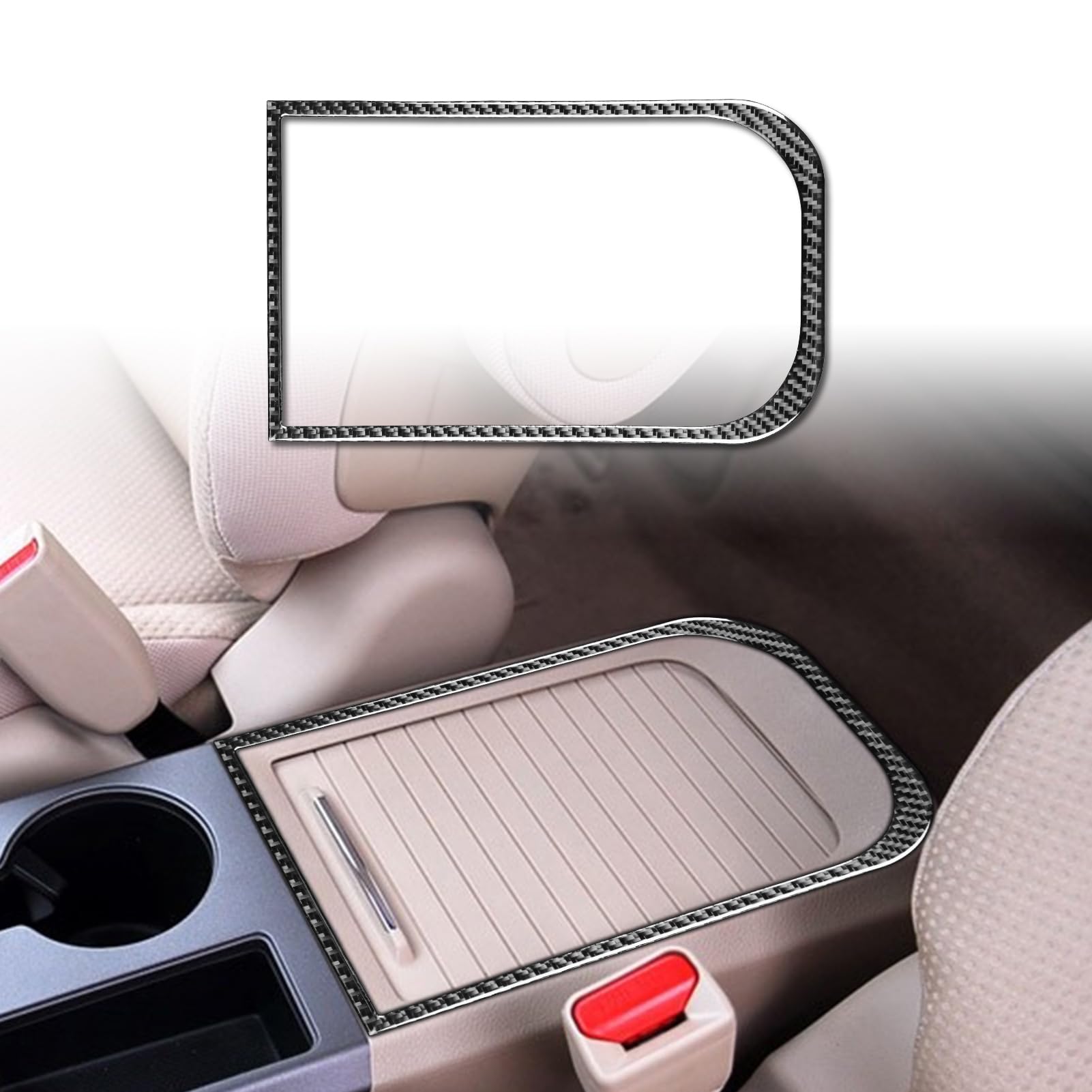 Real Premium Carbon Fiber Compatible with Honda CRV 2007 2008 2009 2010 2011 Accessories Car Armrest Panel Frame Cover Sticker Decal Interior Trim