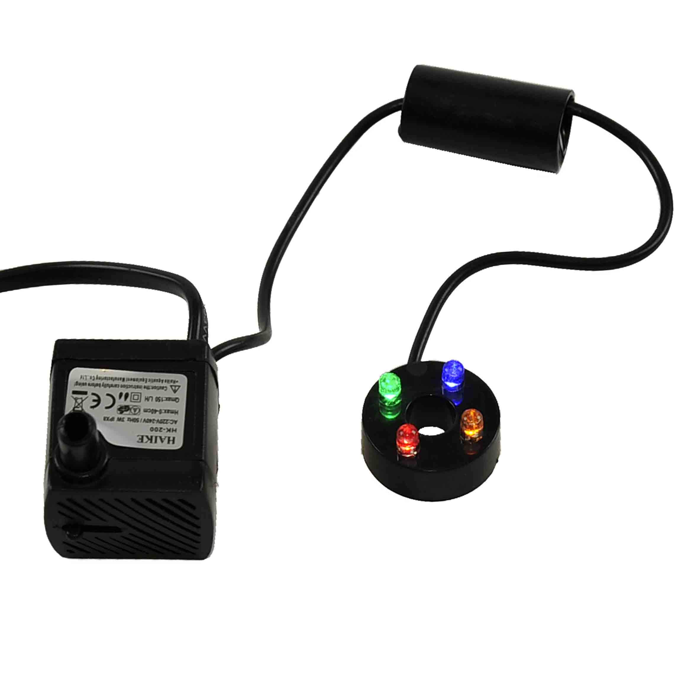 Rossi Rosa Pompa per riciclo Acqua da 2,5 Watt con luci LED Colorate,