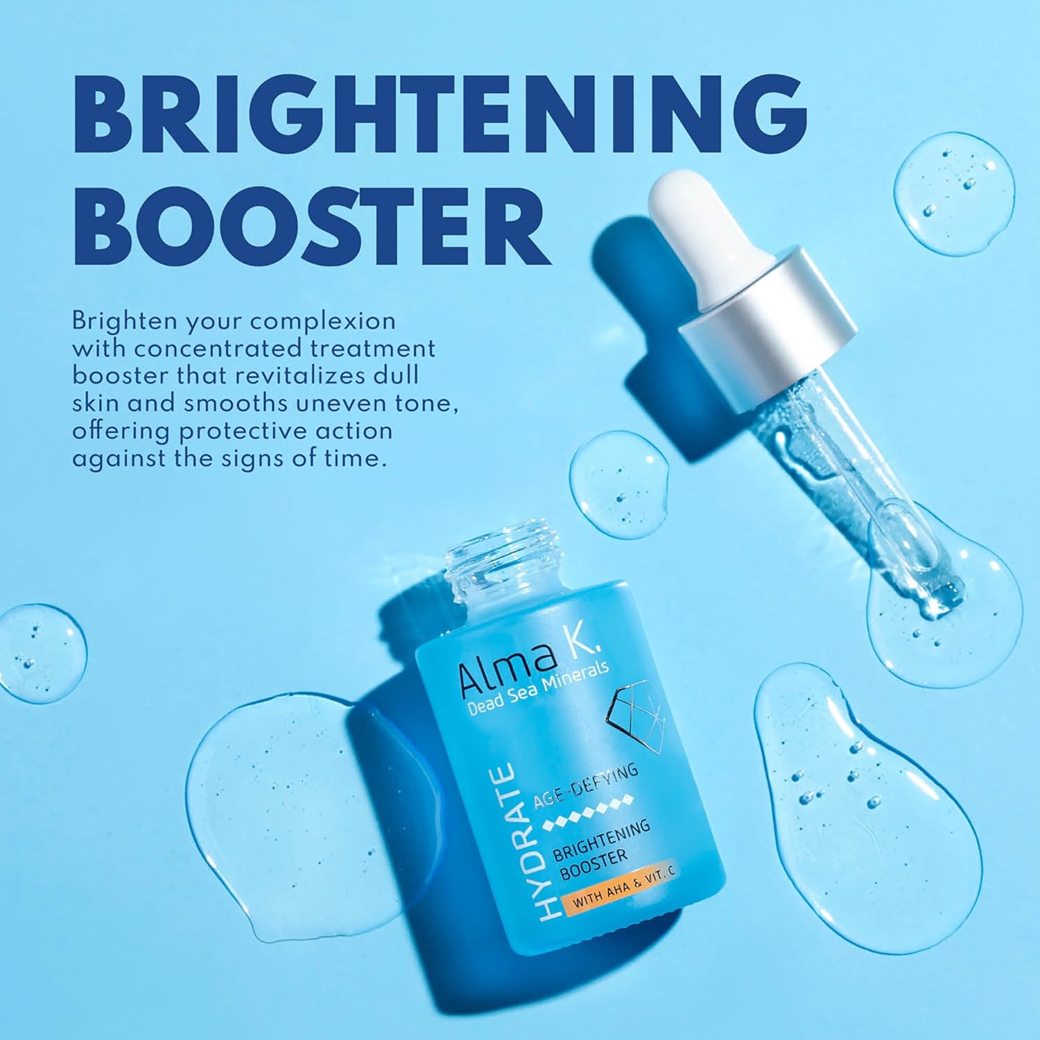 Alma K Brightening Booster - Vitamin C Face Serum with AHA, Hydrating and Brightening Serum for Women, Anti Aging, Improve Appearance of Fine Lines & Wrinkles - 1 oz - Image 2